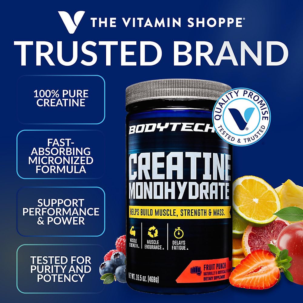 BodyTech Creatine Monohydrate Powder, 16.5 oz / 78 Servings