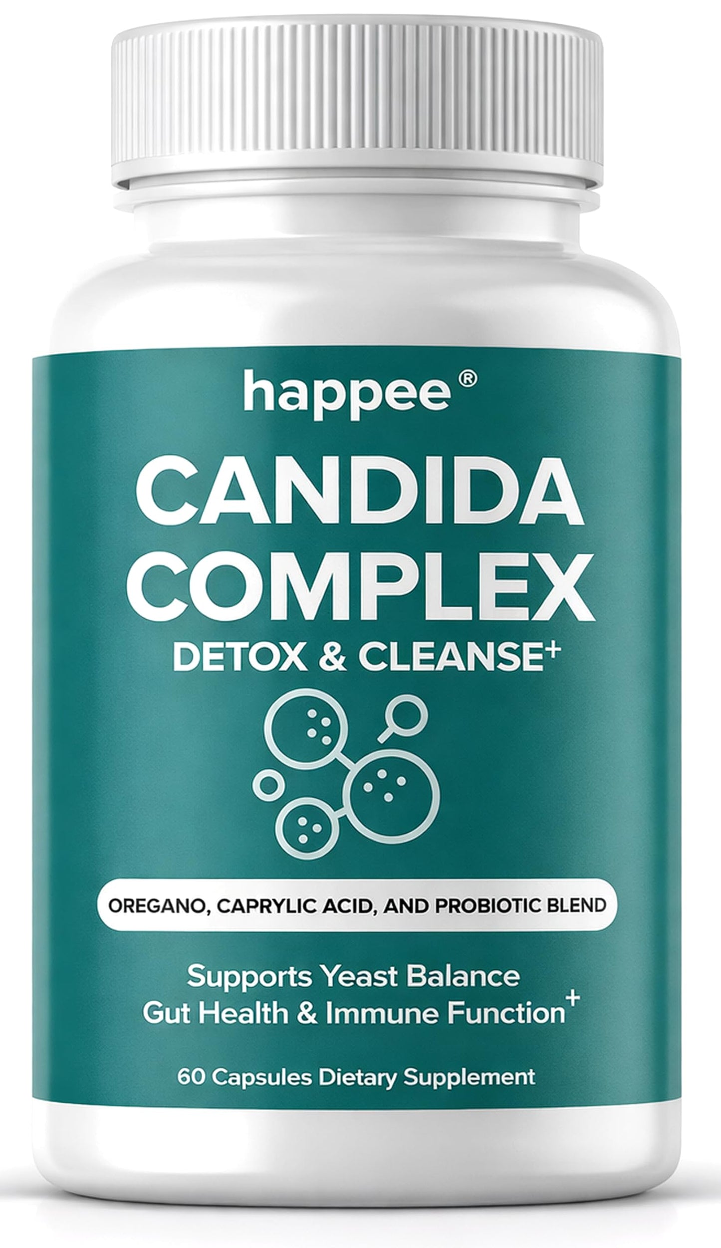 Happee Candida Complex Supplement Capsules, 60 Count