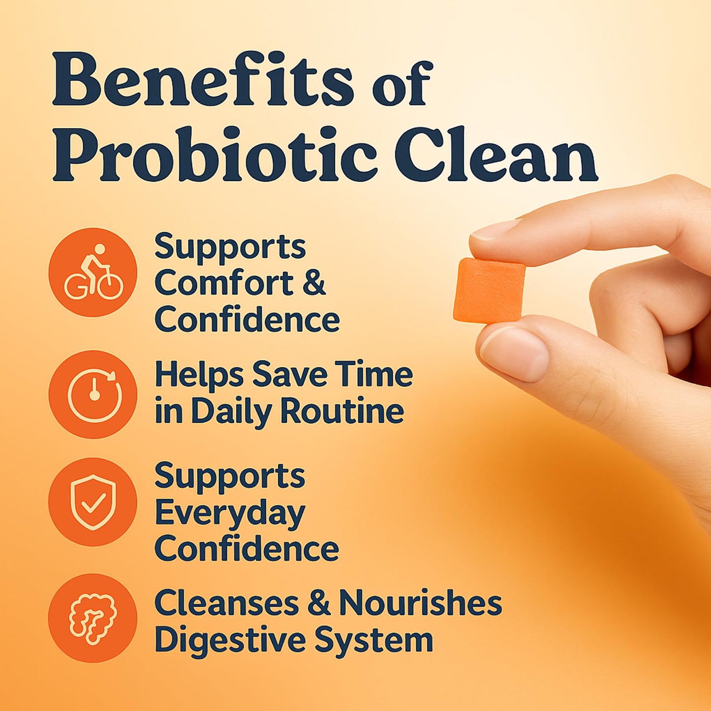 NEWUREHO Clean Prebiotic Fiber Gummies for Men - Peach Flavor, Pre+Probiotic Fiber, Gut Balance & Digestive Support, 3 Count