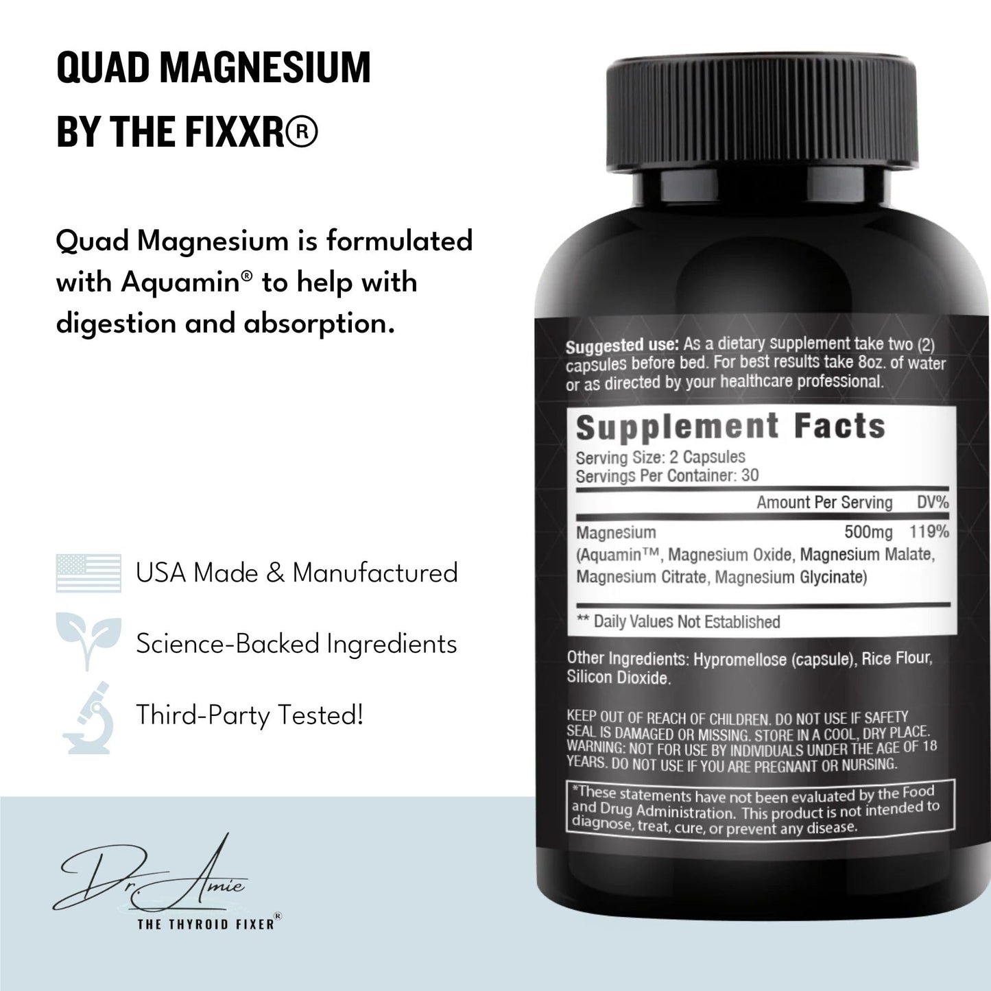 Fixxr Quad Magnesium by Dr. Amie 60 Capsules