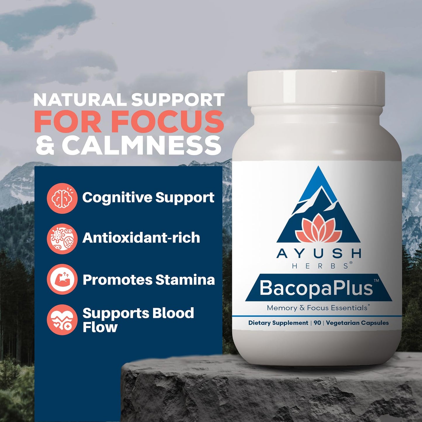Ayush Herbs BacopaPlus Capsules 90