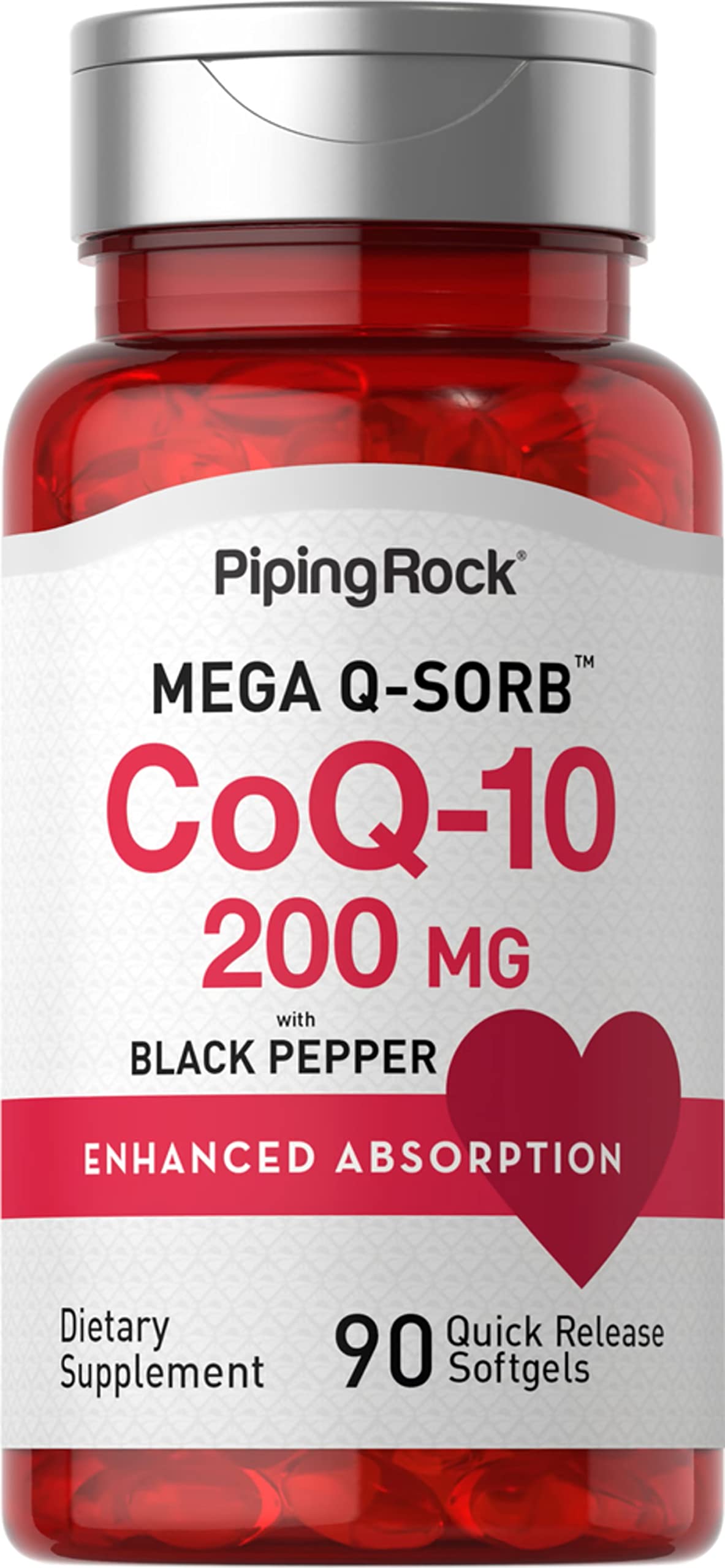 Piping Rock CoQ10 200mg Softgels, 90 Count
