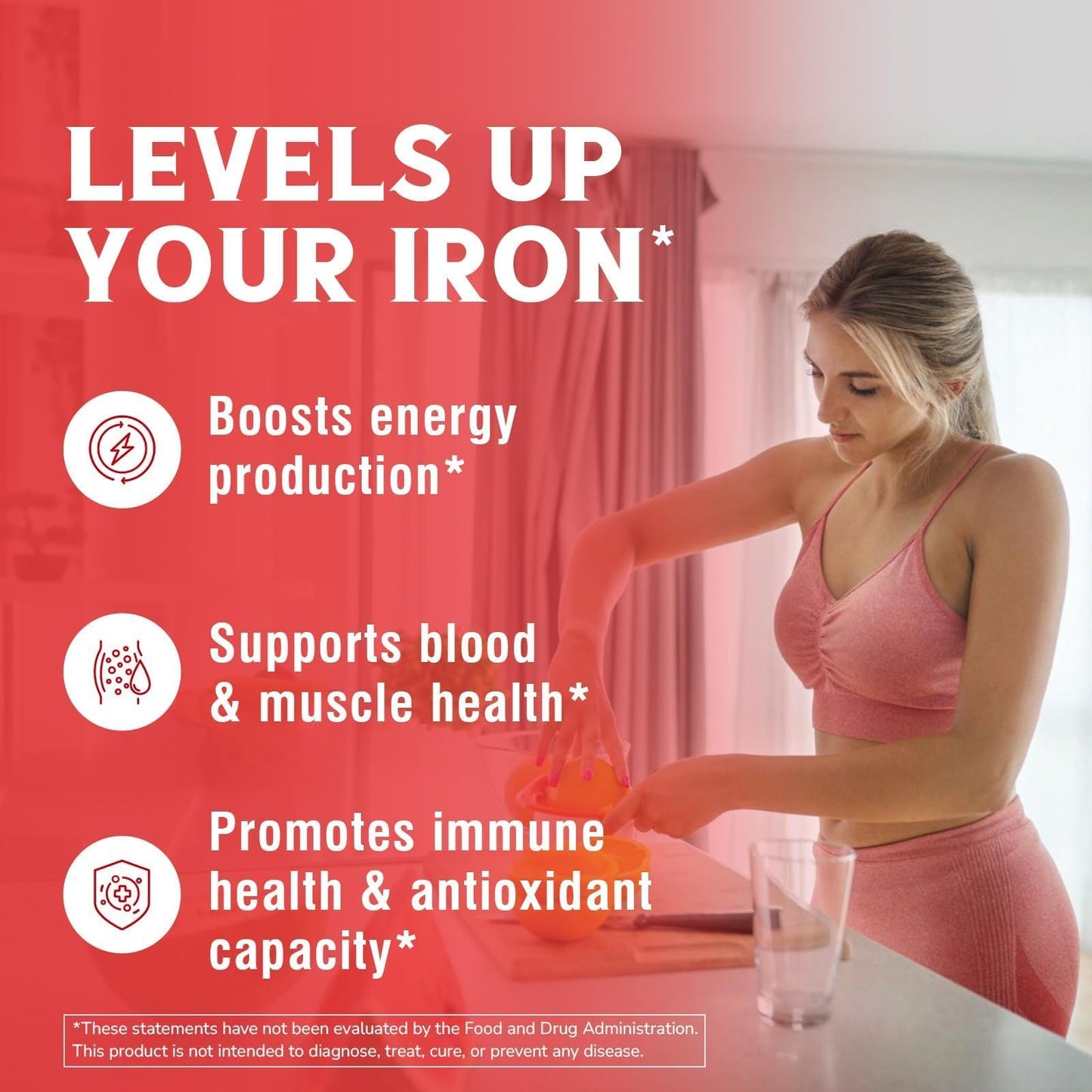 Vitalibre Iron Supplement 65mg Carbonyl Iron with 250mg Vitamin C - Tablets, 90 Count