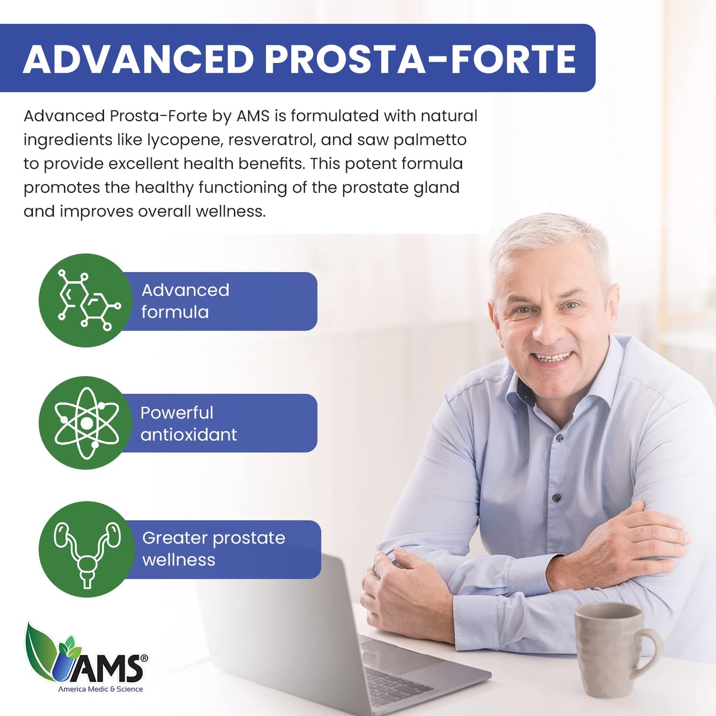 America Medic & Science Advanced Prosta-Forte Caplets, 90 Count