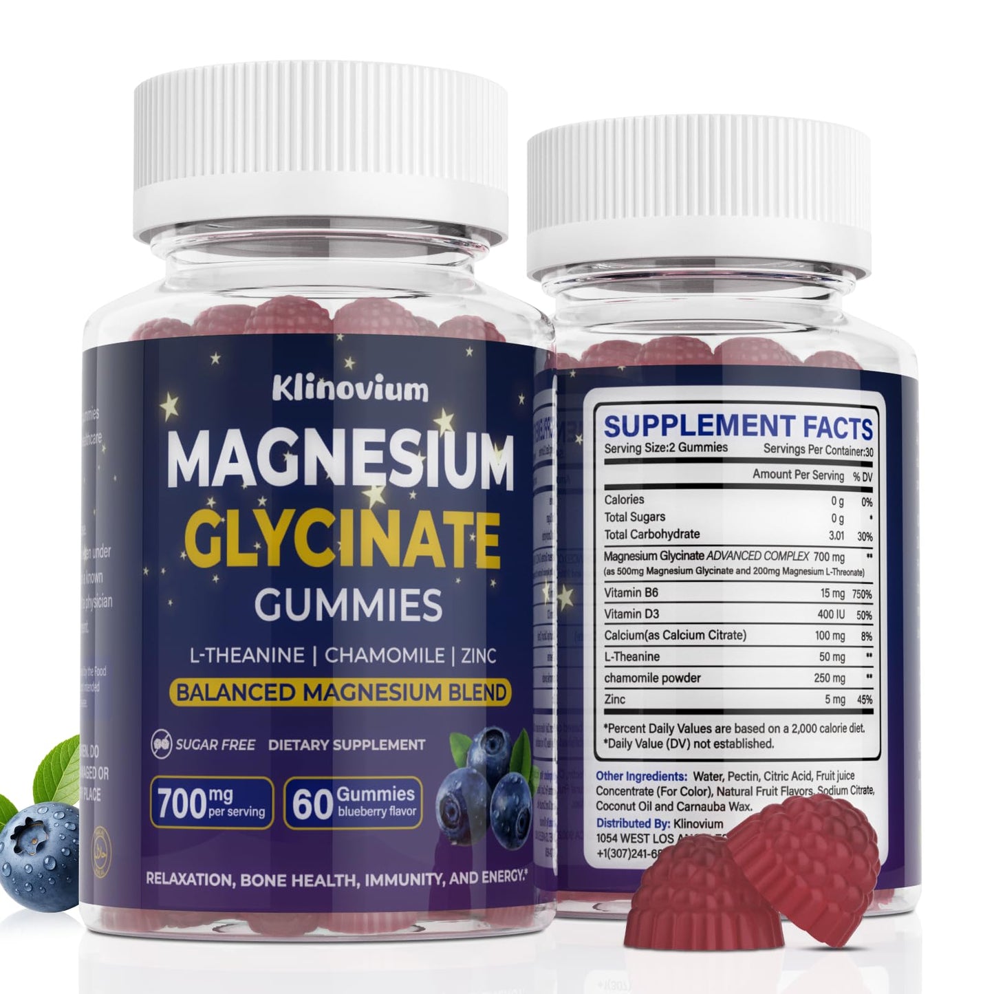 Klinovium Magnesium Glycinate Gummies 700mg, 60 Count