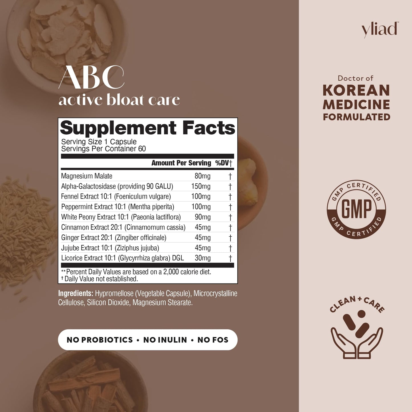 Yliad ABC Active Bloat Care Capsule, 60 Count