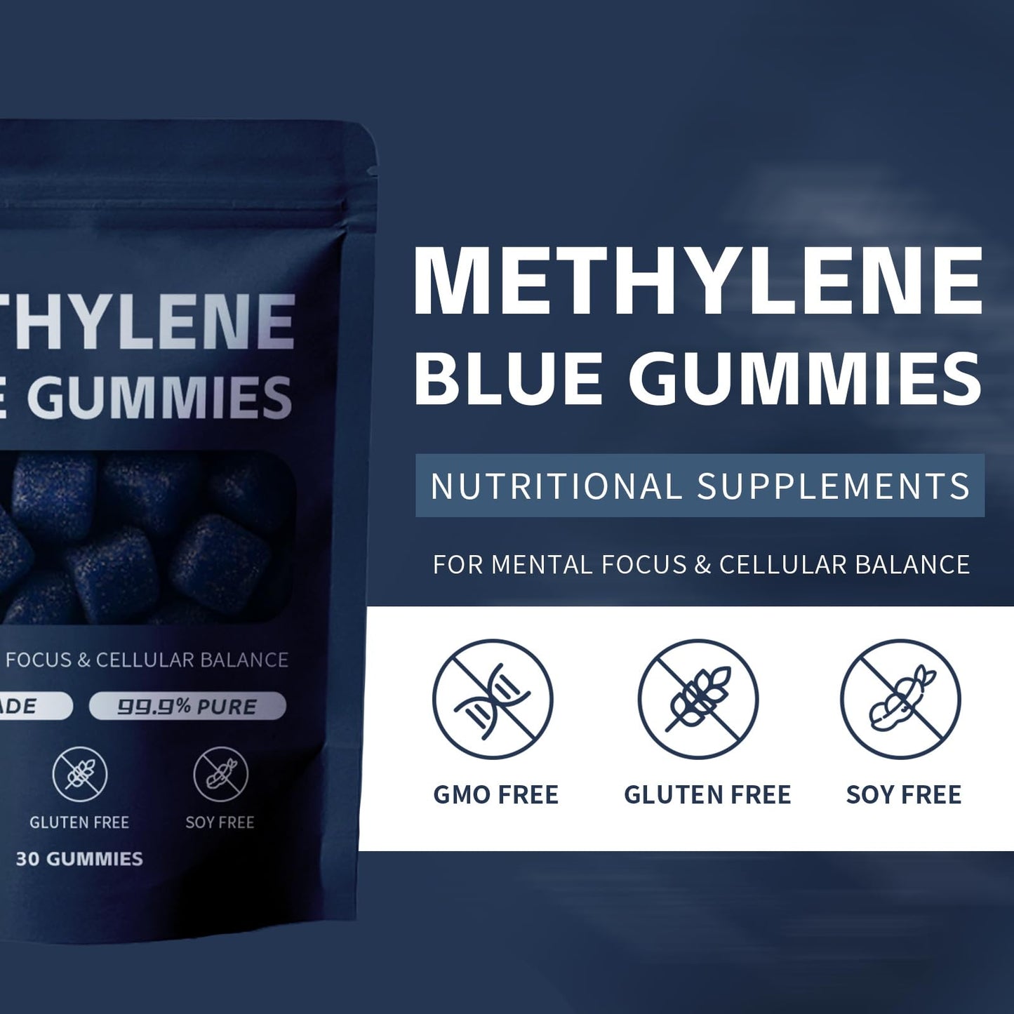 BITYEYE Methylene Blue Gummies, Gummy, 1 Count