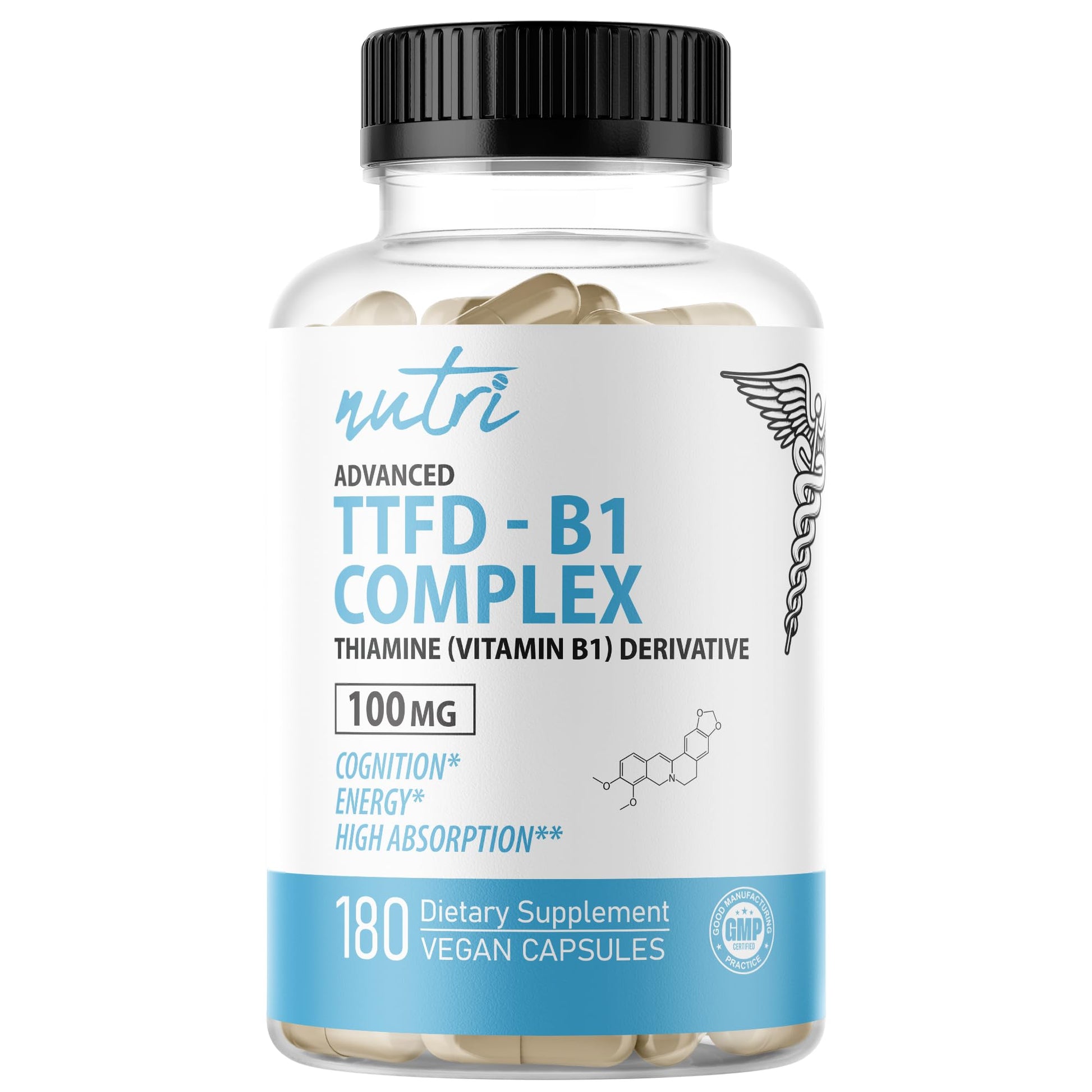 Nature's Fusions Nutri TTFD Thiamine B1 Supplement Capsule, 180 Count