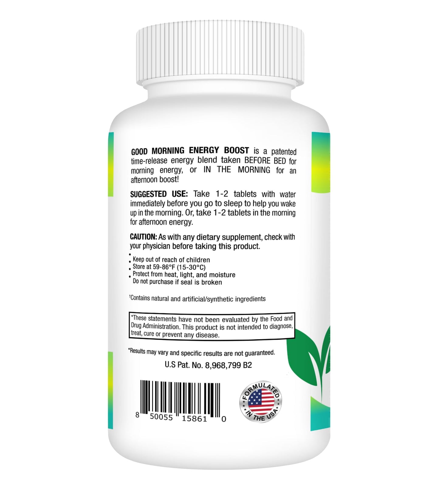 Rise-N-Shine Good Morning Energy Boost, Focus and Alertness Support Supplement with B12, Guarana, L-Tyrosine, Ginseng, 40 Tablets