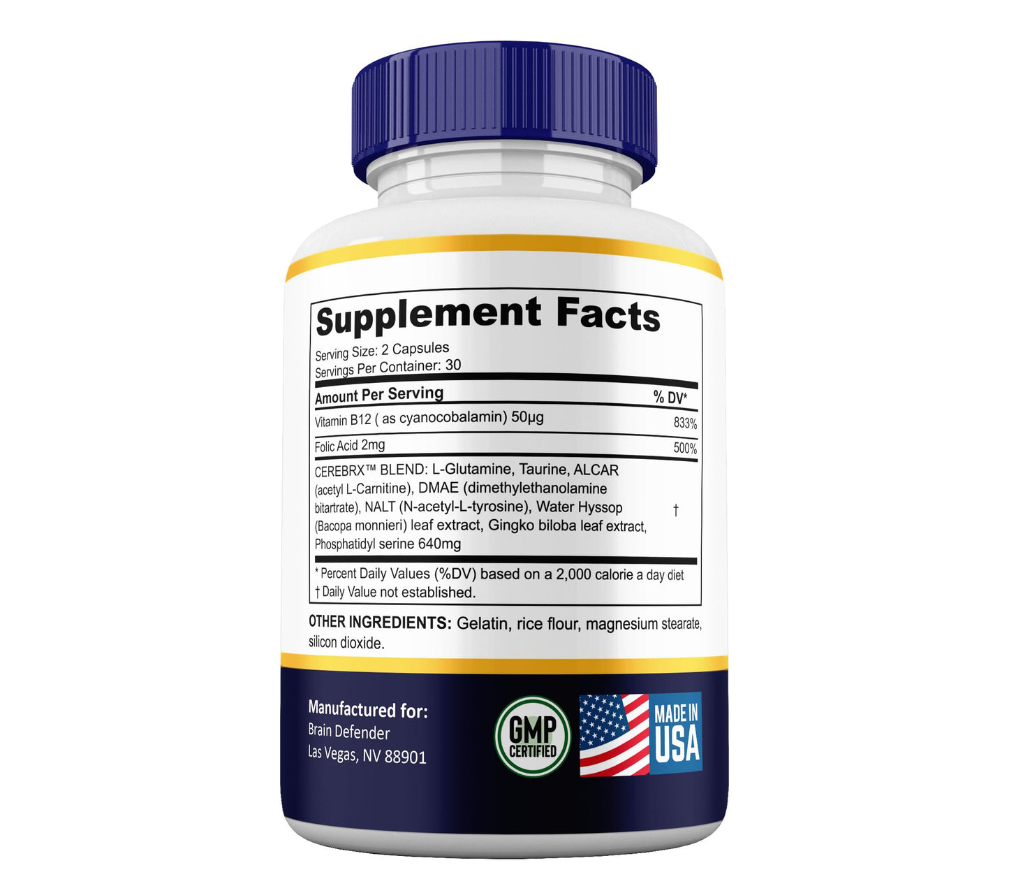 Gold Nutra Brain Defender Capsules 2 Count