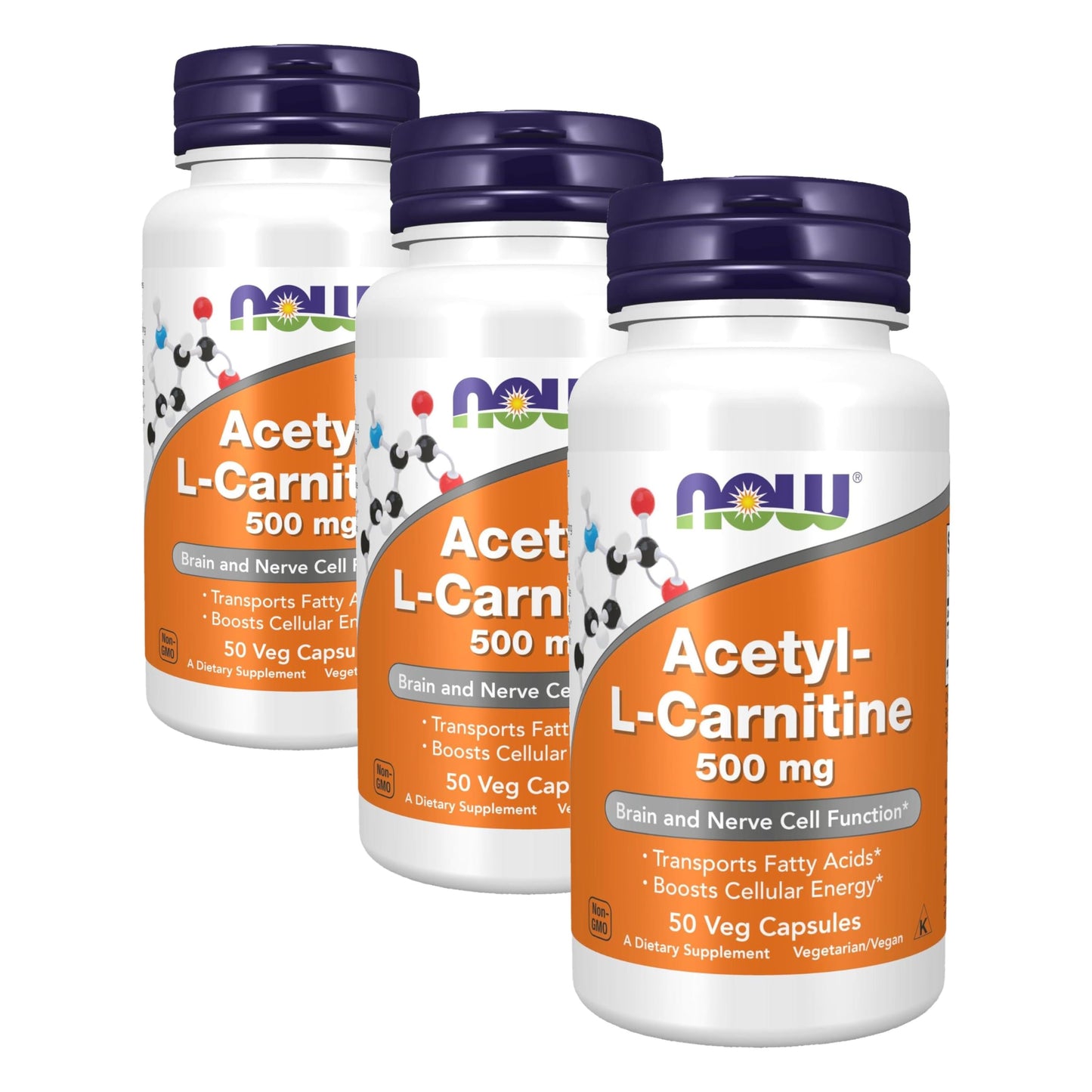 NOW Foods Acetyl-L-Carnitine 500 mg Veg Capsules, 150 Count