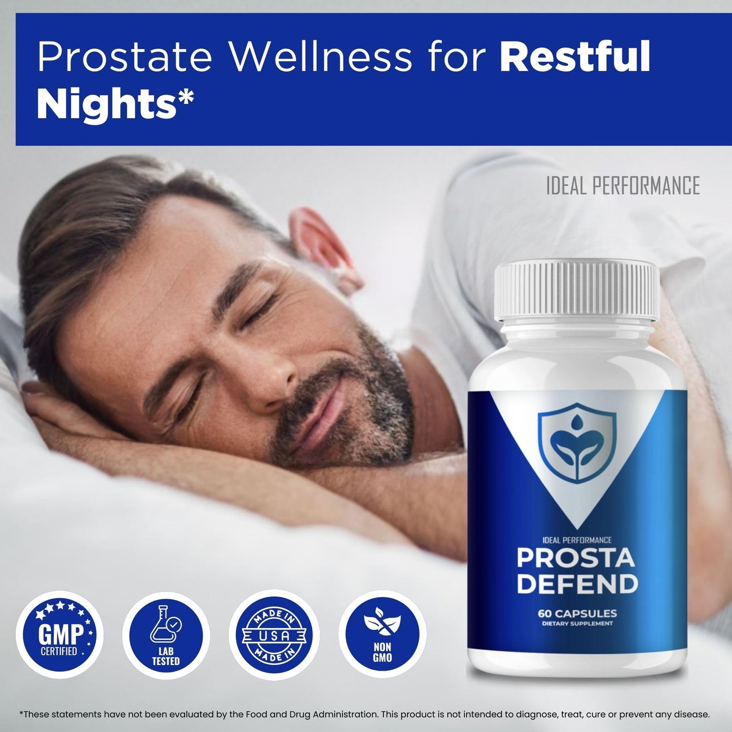 IDEAL PERFORMANCE Prosta Defend Prostate Health Supplement Capsules, 60 Count