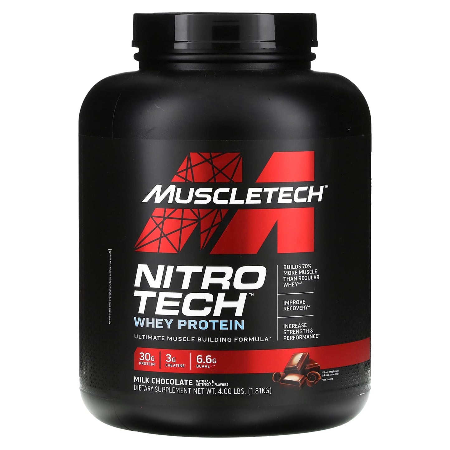 MuscleTech NitroTech Performance Series Whey Isolate Powder Chocolate, 64 Servings