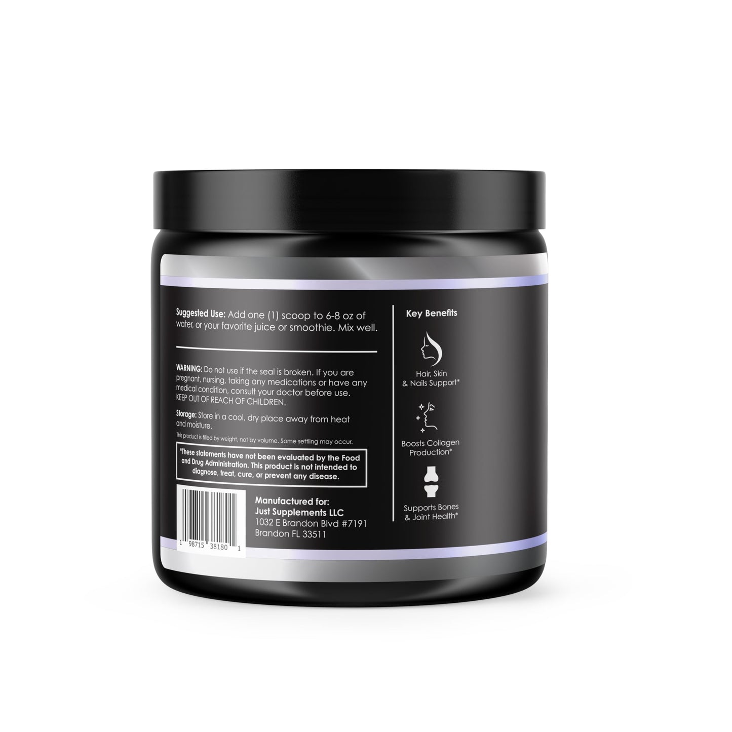 JS Just Supplements Hydrolyzed Bovine Collagen Peptides Types I & III Powder, 16