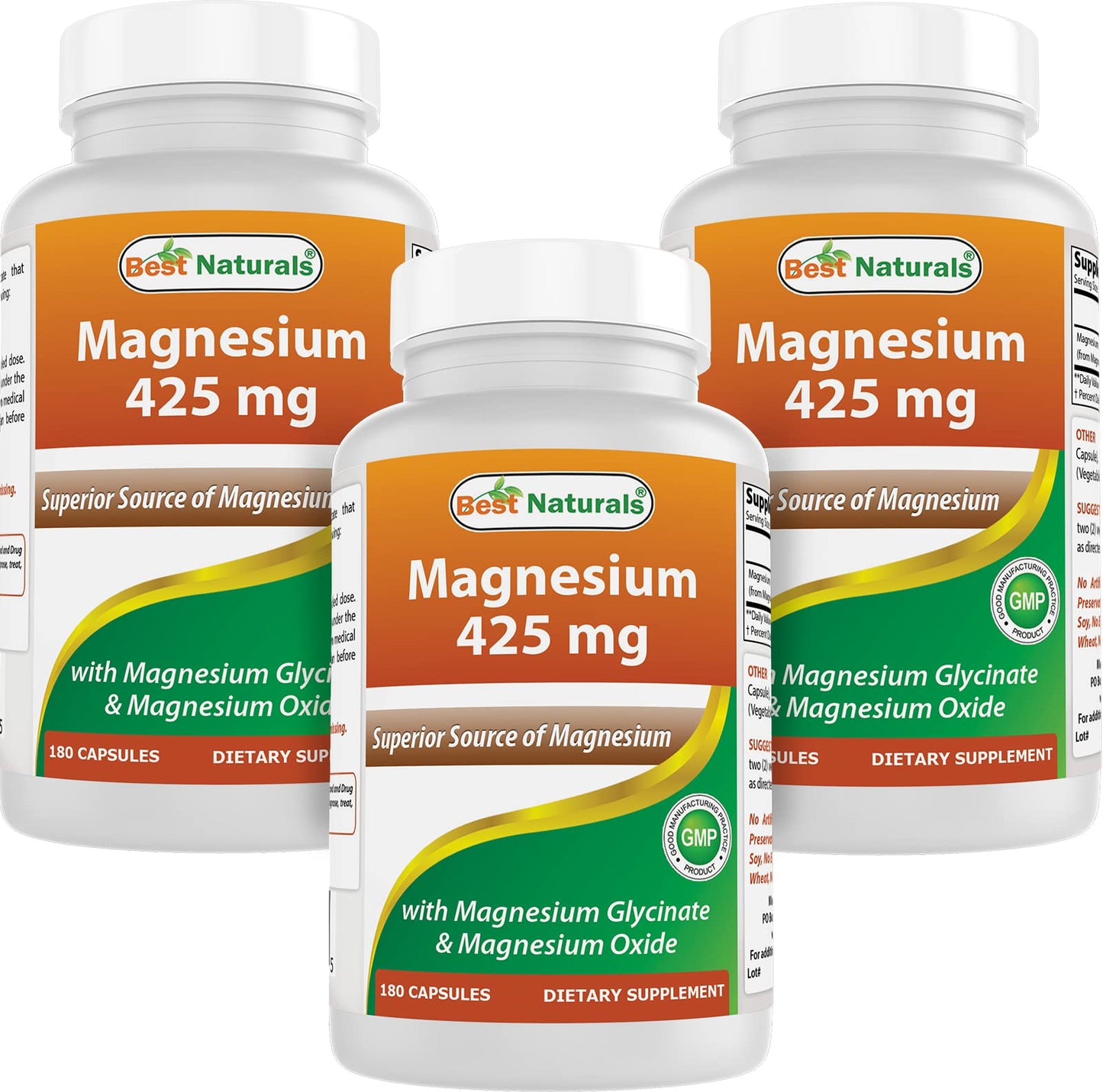 Best Naturals Magnesium 425 mg Capsules, 540 Count