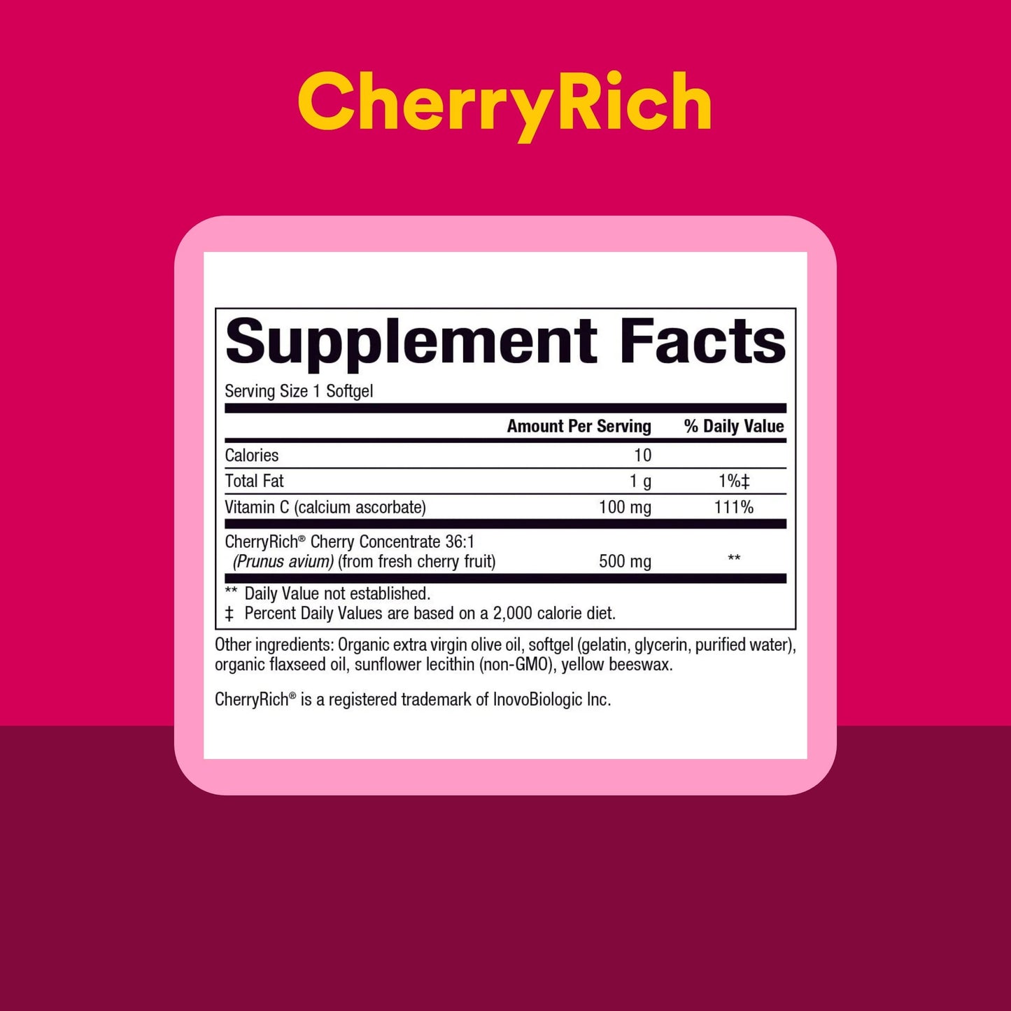 Natural Factors CherryRich Super Strength Cherry Concentrate Softgels, 90 Count