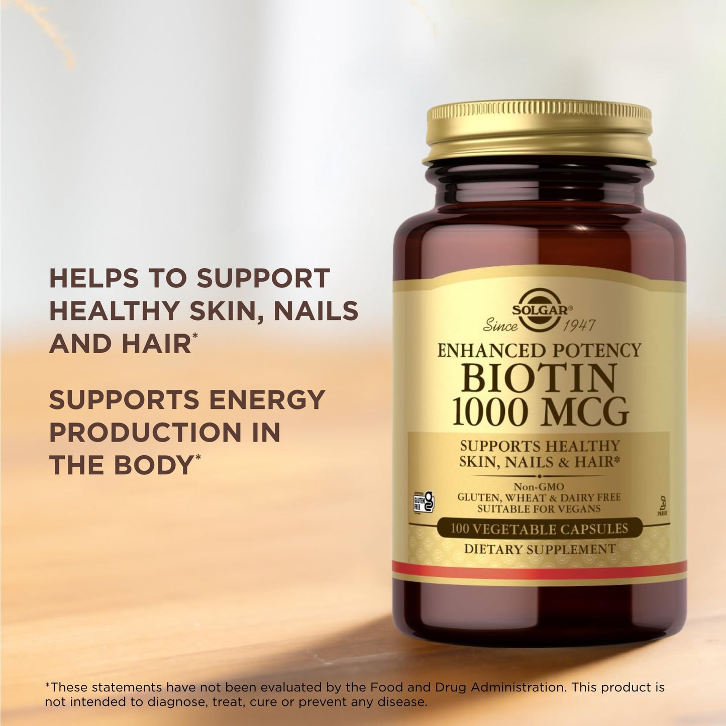 Solgar Biotin 1000 mcg Capsules, 200 Capsules