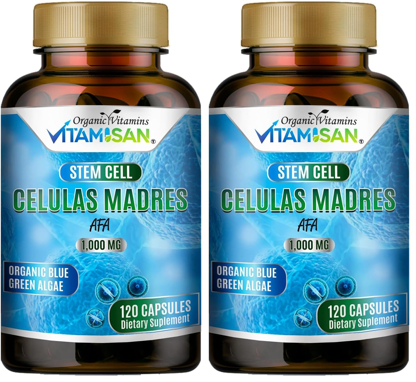 VITAMISAN AFA Stem Cells 1000 mg Blue-Green Algae Capsules, 240 Count