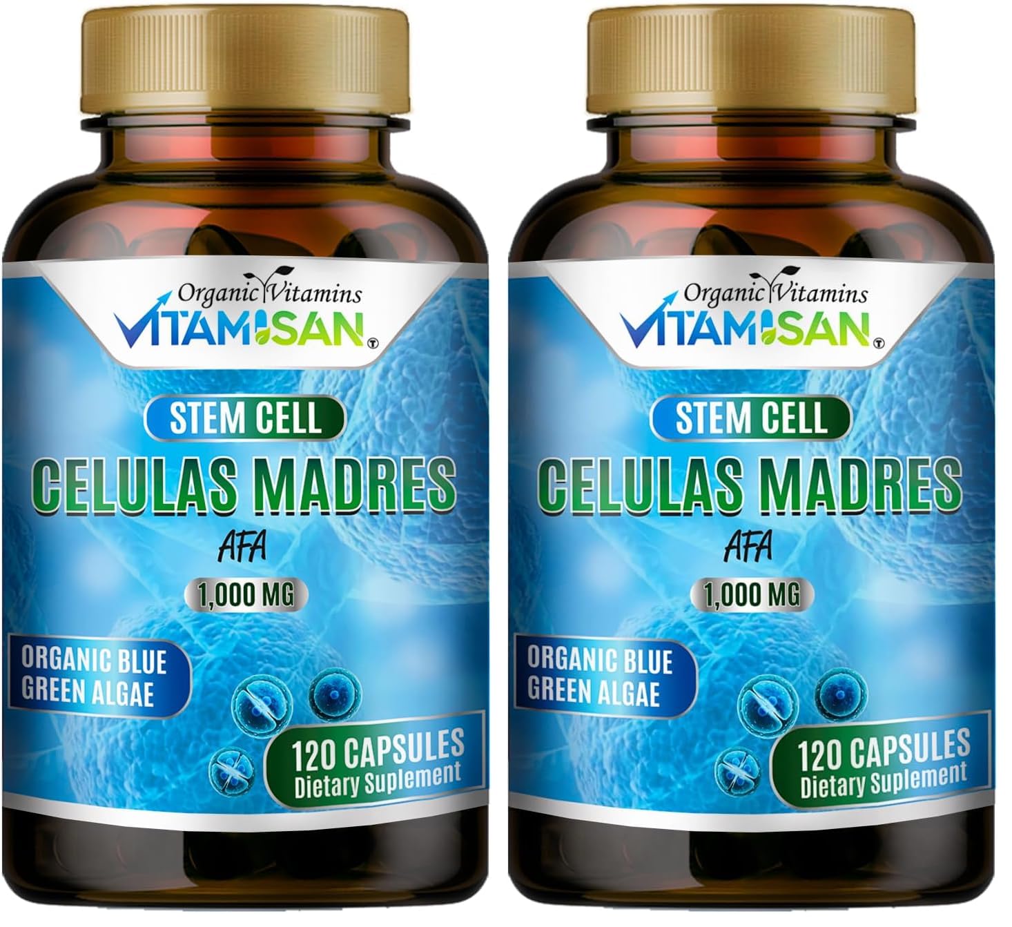 VITAMISAN AFA Stem Cells 1000 mg Blue-Green Algae Capsules, 240 Count