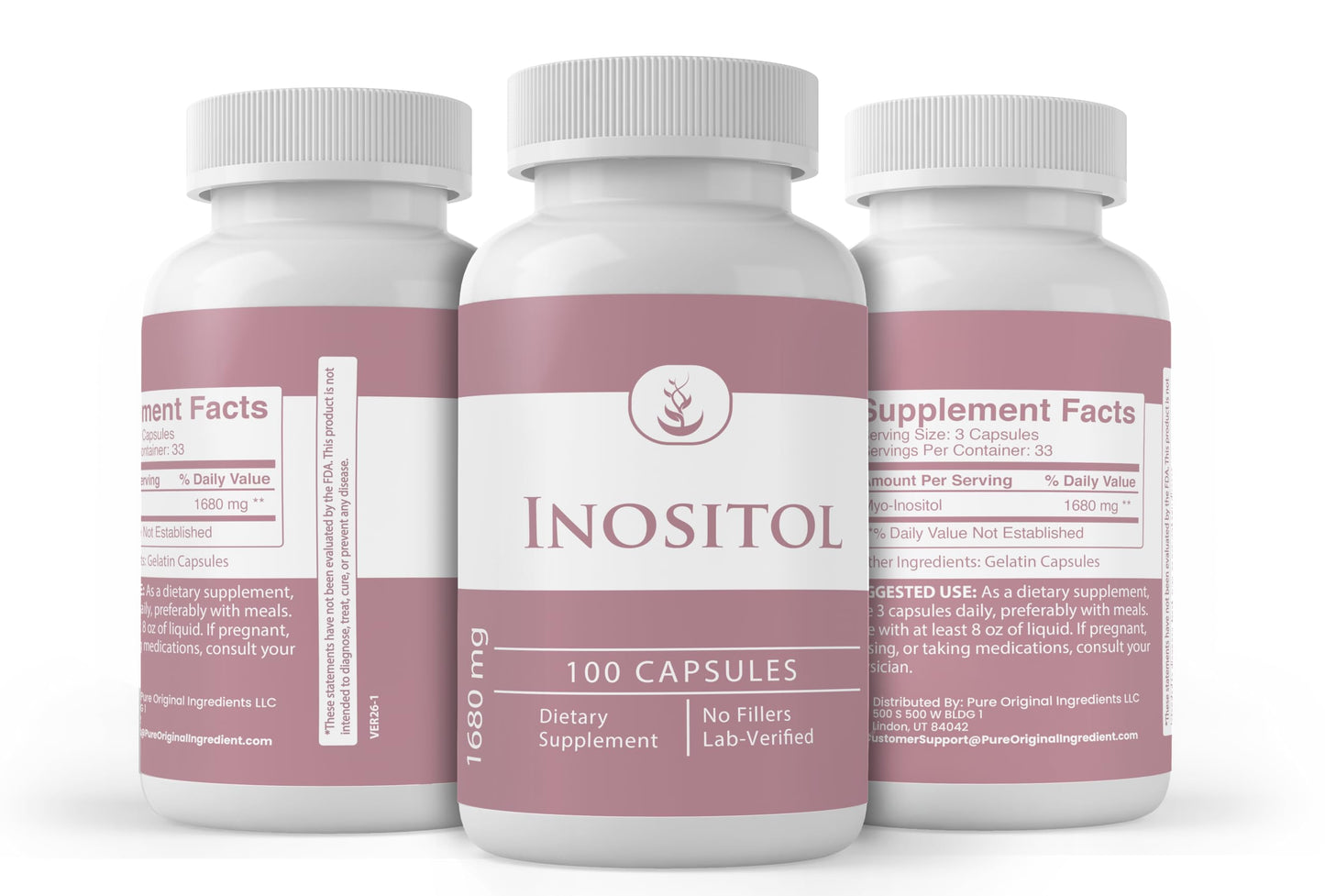 Pure Original Ingredients Inositol Capsule, 100 Capsules