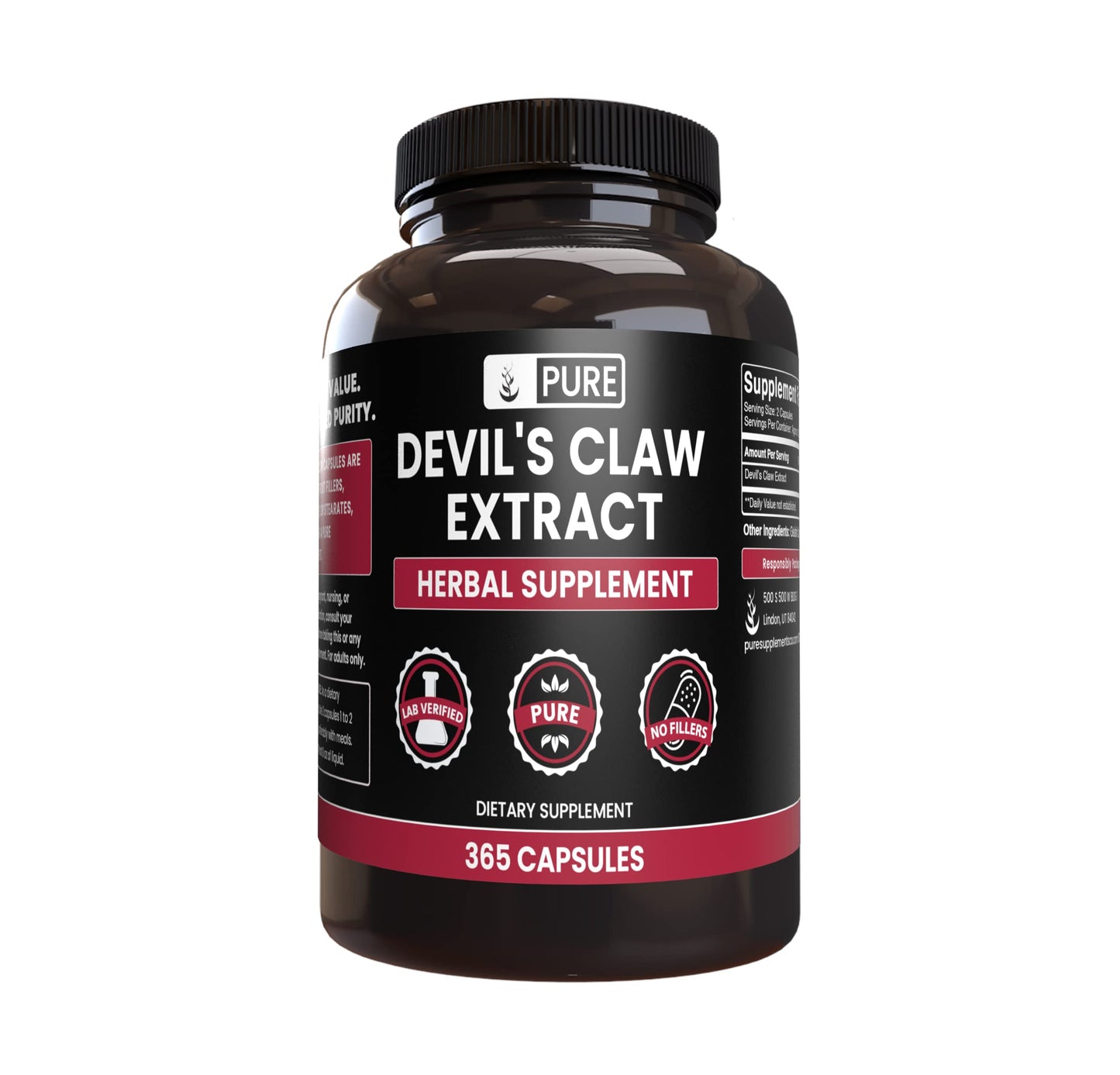 Pure Original Ingredients Devil's Claw Capsules 365