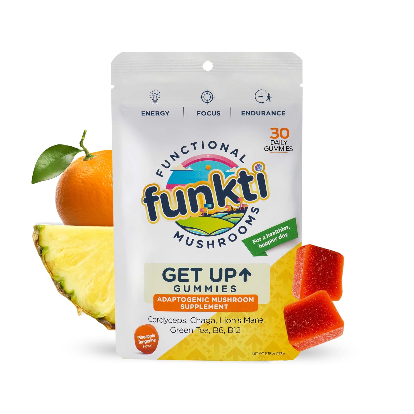 Funkti Focus Mushroom Gummies, 30 Gummies