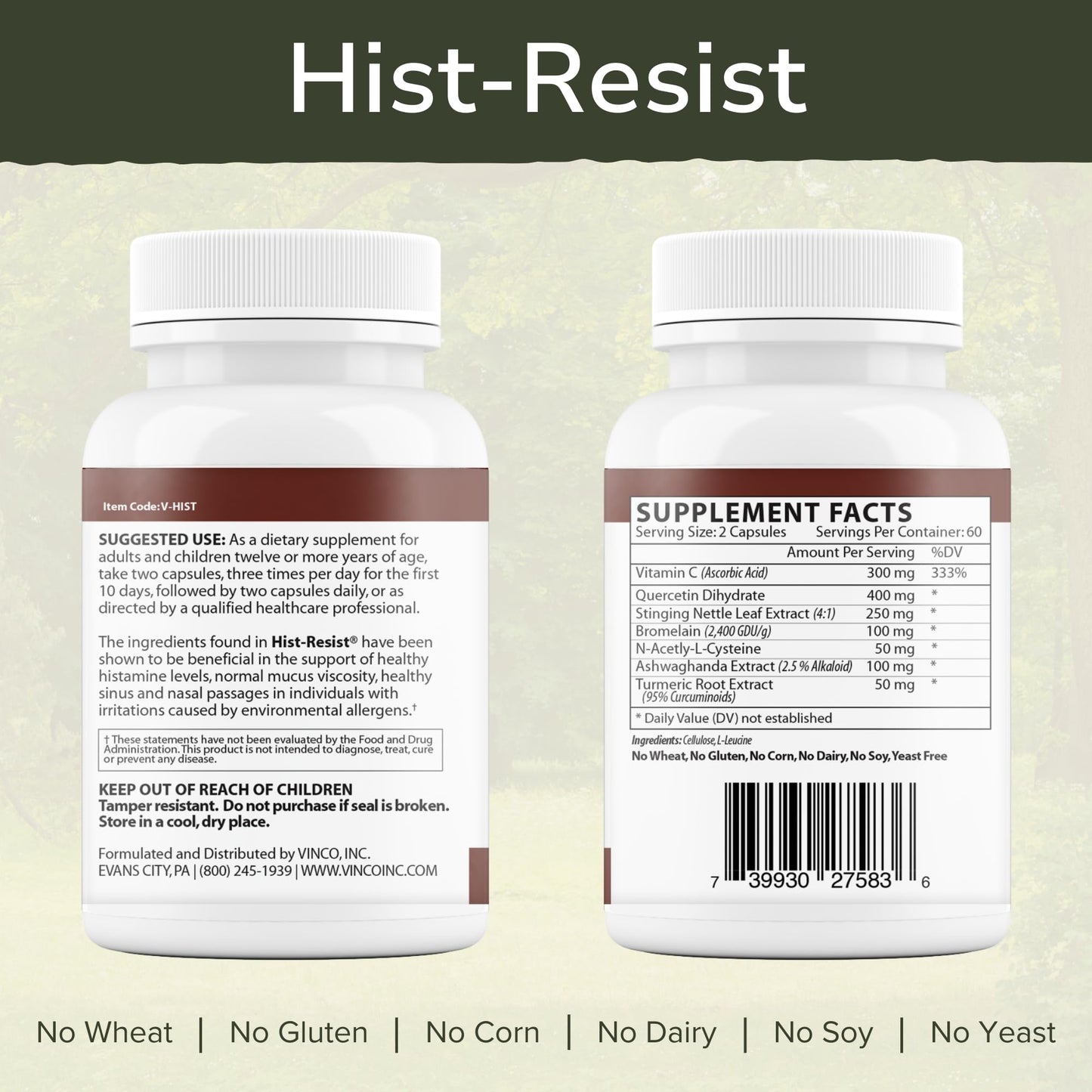Vinco Hist-Resist® Sinus & Nasal Comfort Daily Supplement Capsules 120 Count