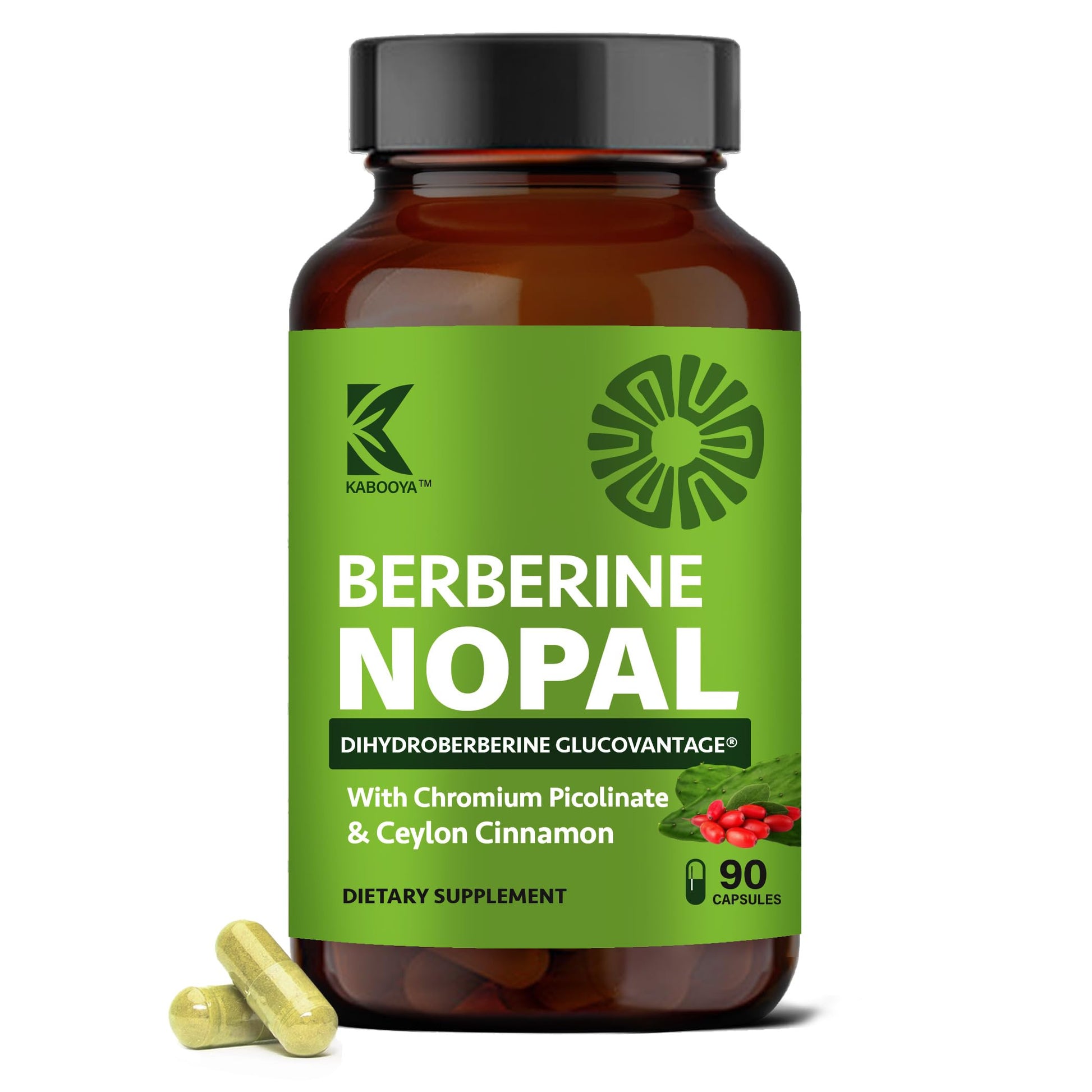 Kabooya Berberine Nopal Supplement Capsules 90 Count