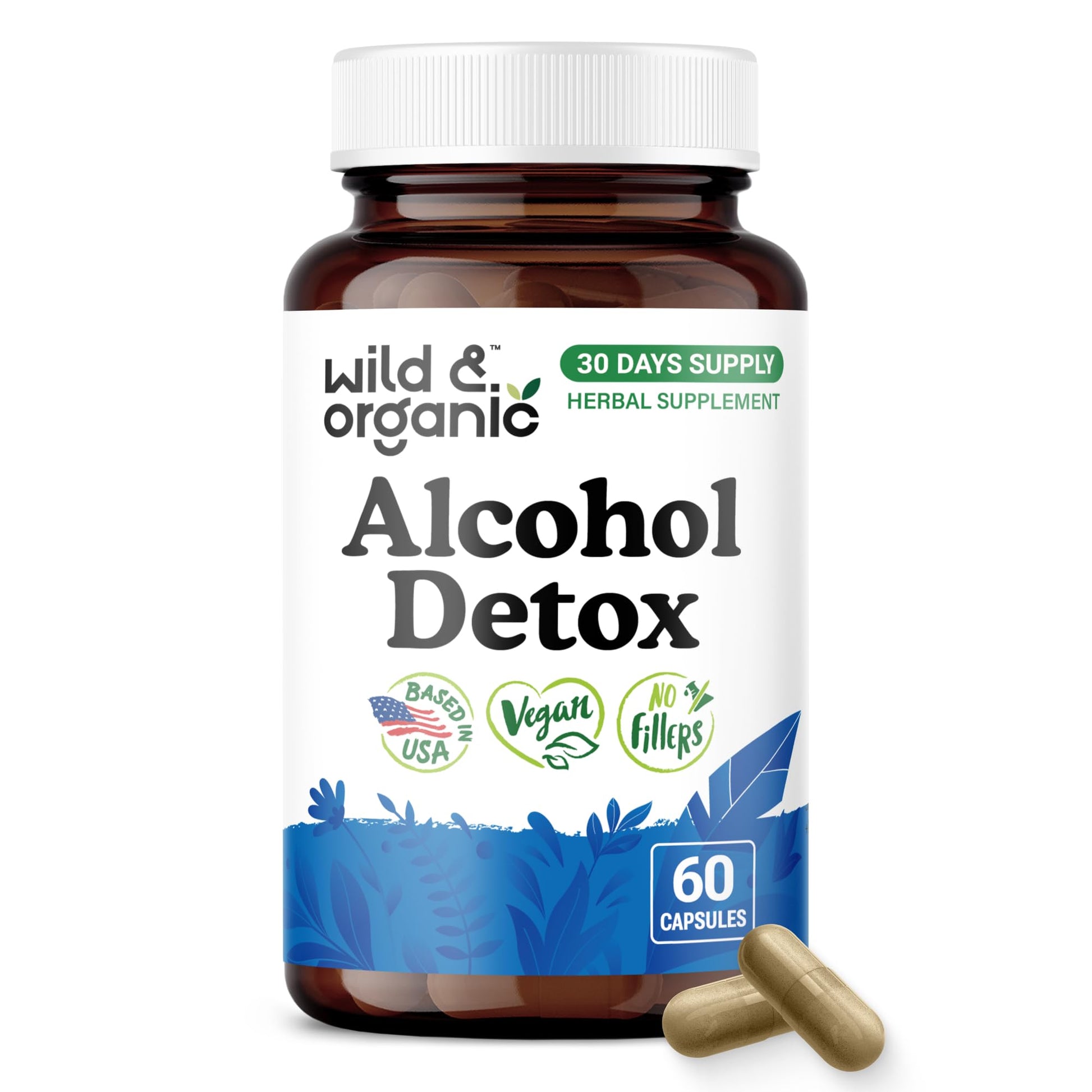 Wild & Organic Alcohol Detox Capsules 60 Count