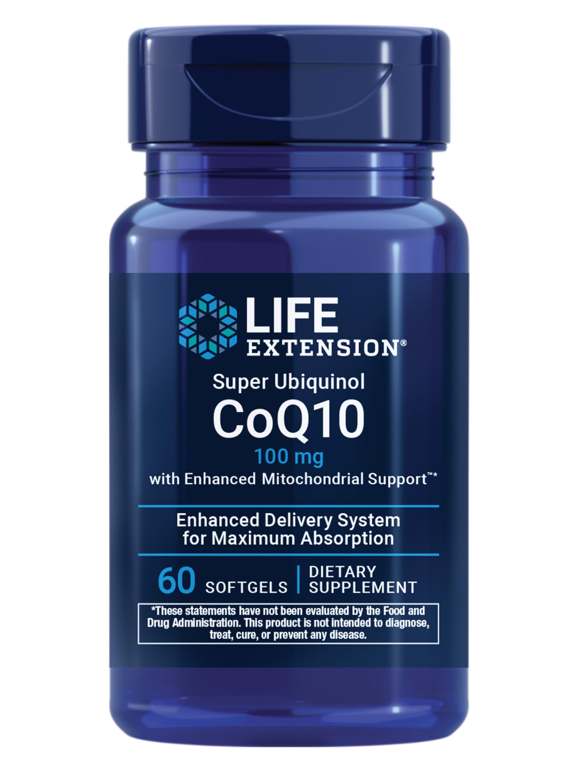 Life Extension Super Ubiquinol CoQ10 Softgels 100 mg, 60 Count