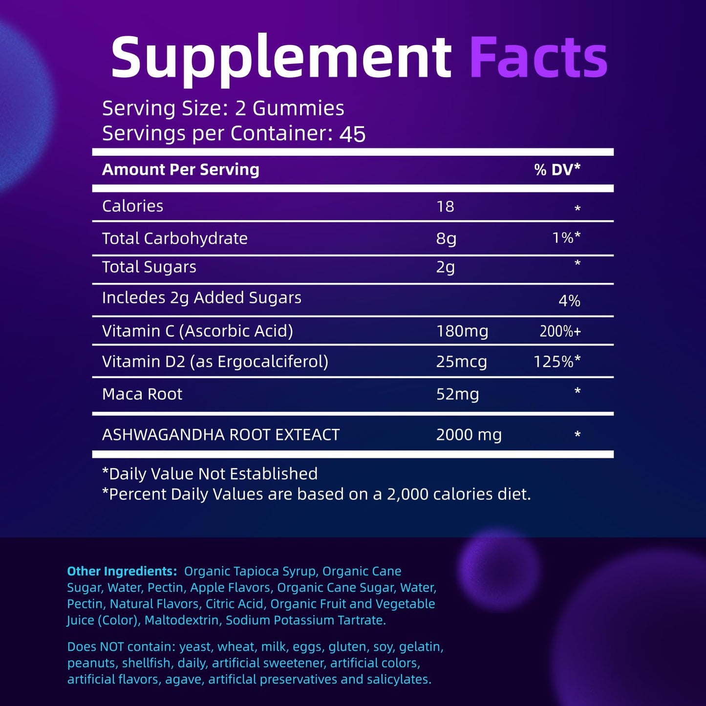 CABRHEART Ashwagandha Gummies 90 Count