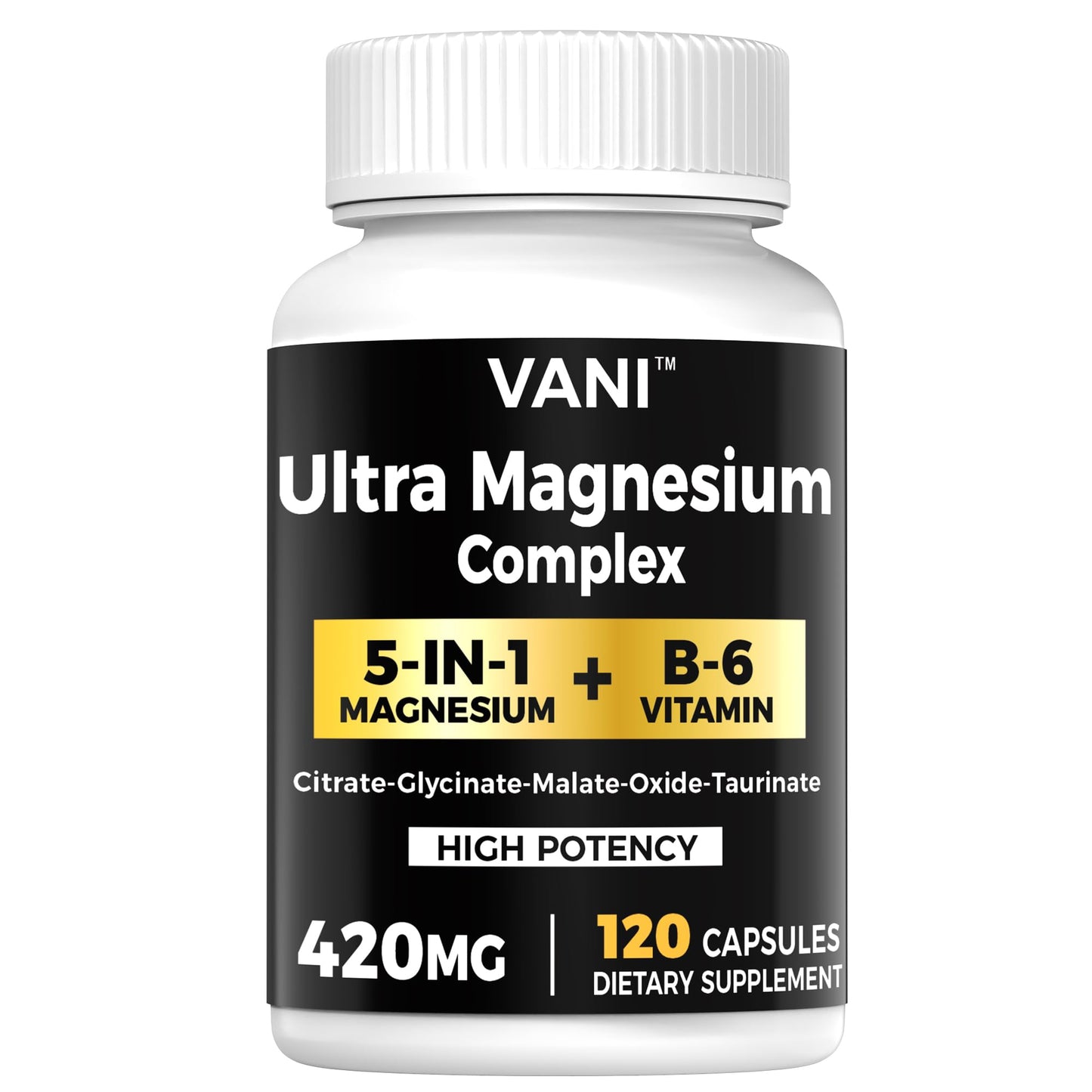 VANI Magnesium Glycinate, 420mg, 120 Capsules