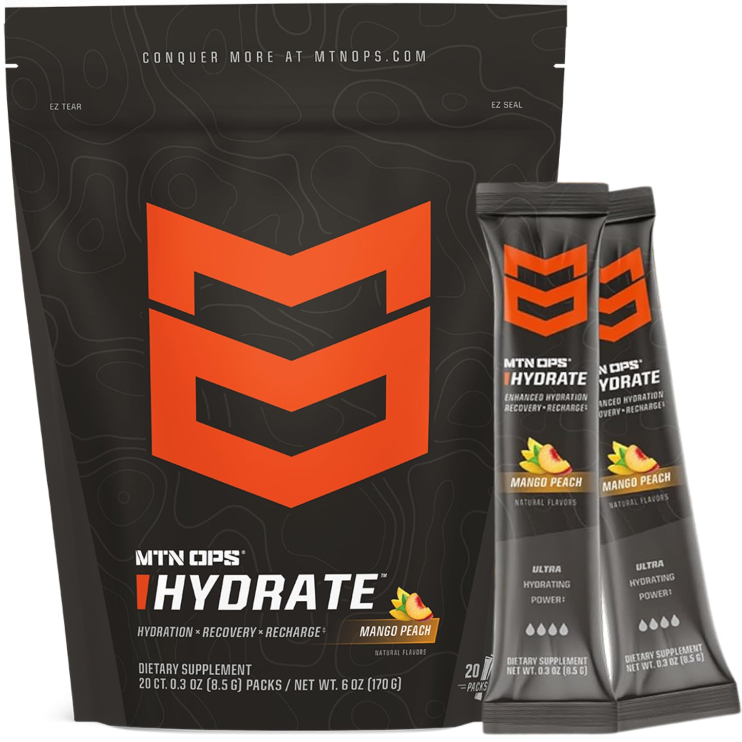 MTN OPS Hydrate Sugar Free Electrolyte Packets Powder, 6 Packets
