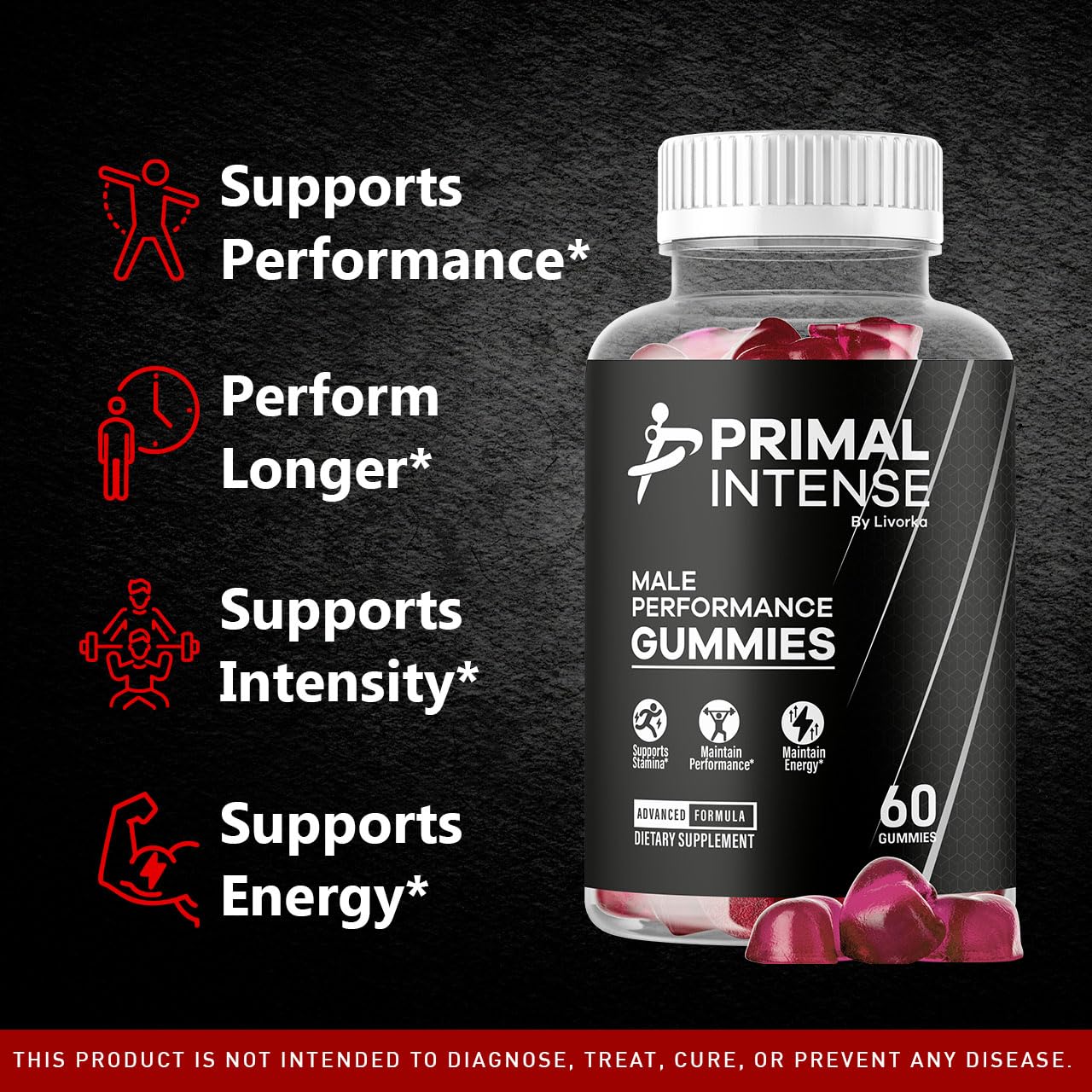 LIVORKA Primal Intense Gummies, 120 Gummies