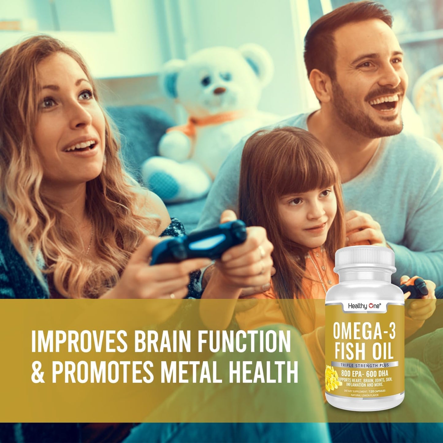 Healthy One Omega-3 Fish Oil 2000mg Softgels 60 Count