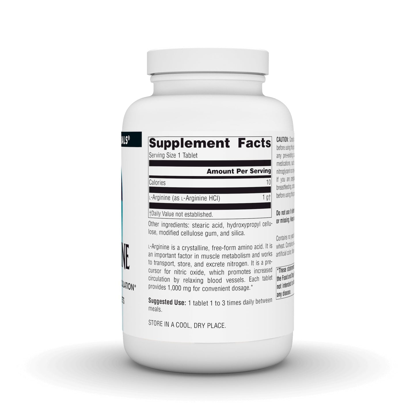Source Naturals L-Arginine Free Form 1000 mg, 200 Tablets