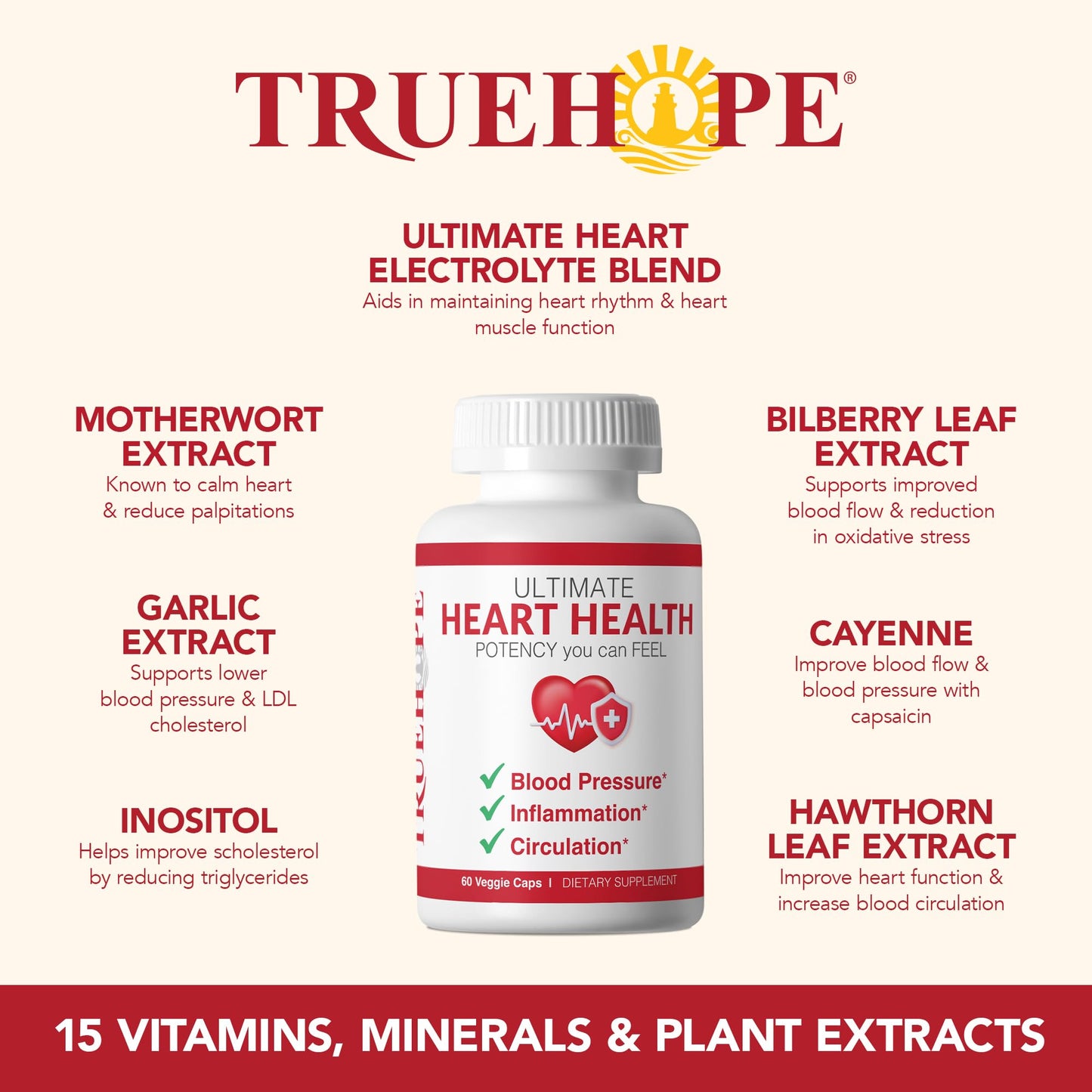 Truehope 27-in-1 Heart Health Supplement, 60 Capsules