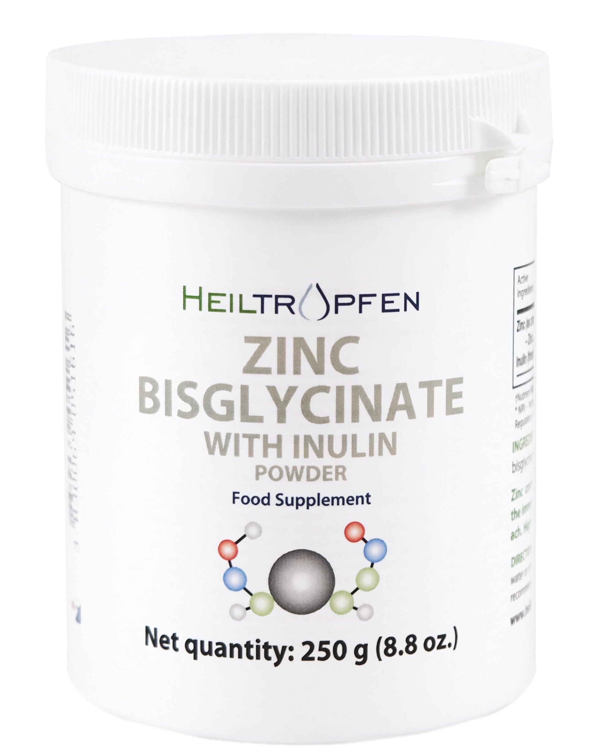 Heiltropfen Zinc Bisglycinate Powder with Inulin 8.8 oz