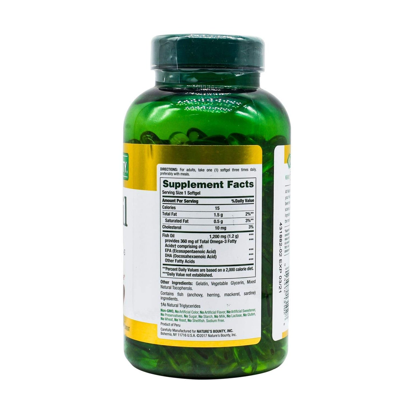 Nature's Bounty Fish Oil Softgels 200 Count