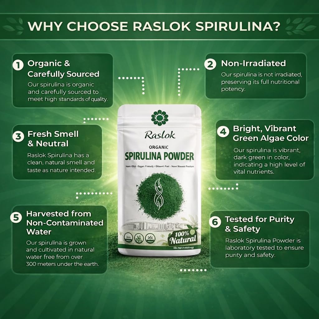 Raslok Spirulina Powder 8 Ounce (Pack of 1)
