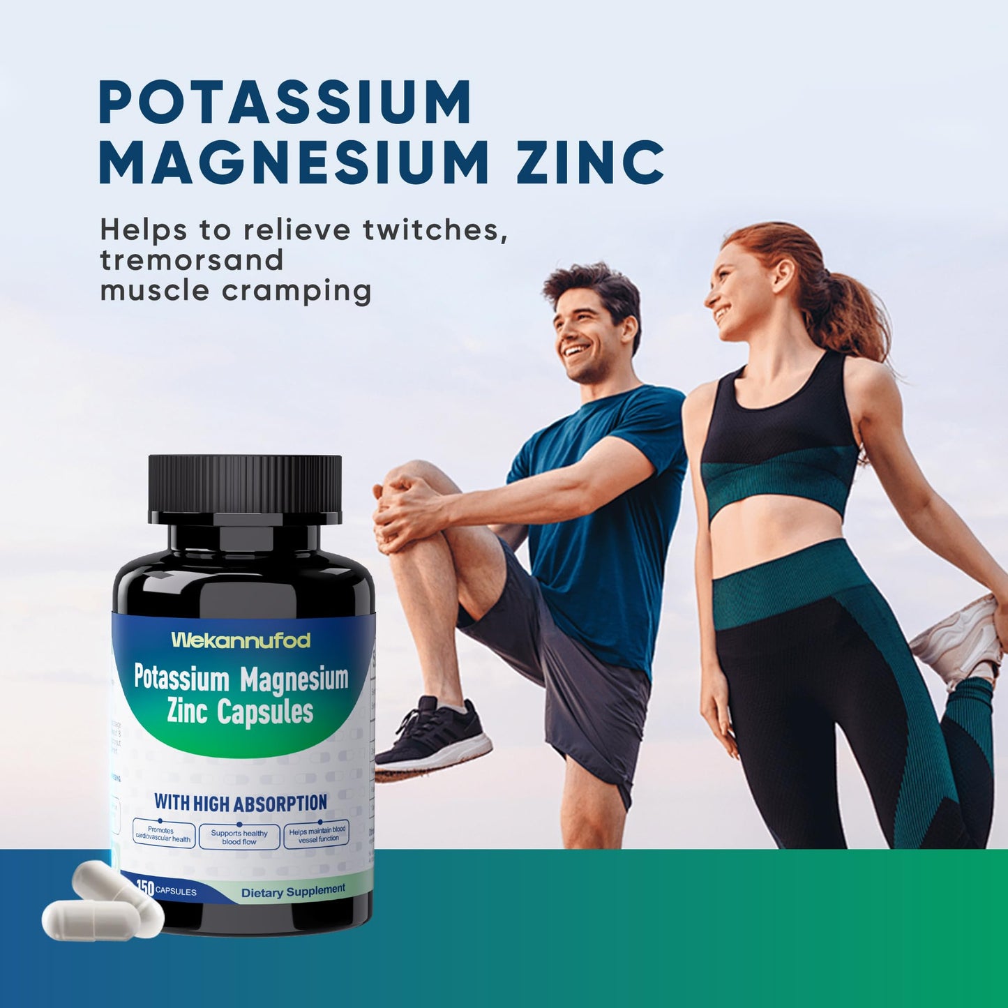 Wekannufod Potassium Magnesium Supplement Capsules 150