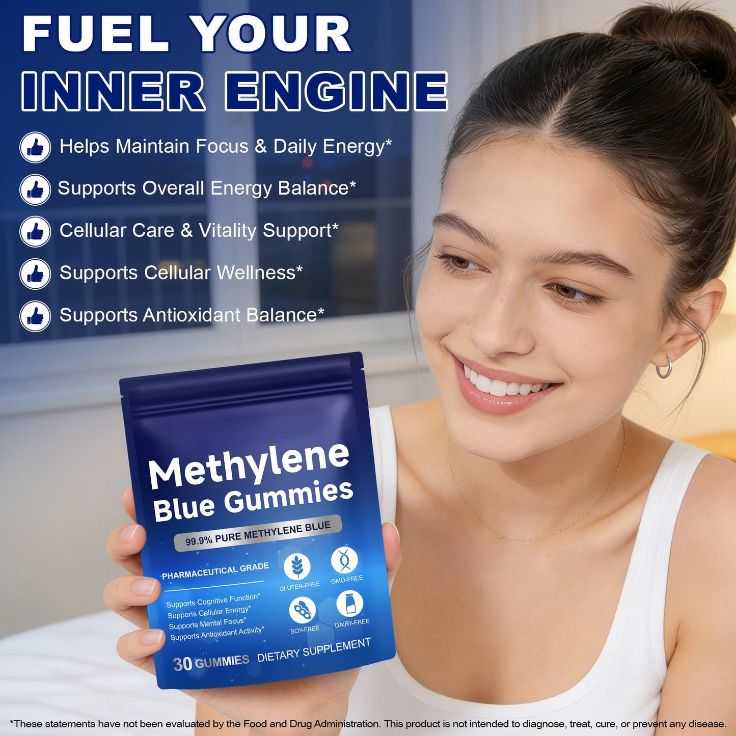 YEMFGQOE Methylene Blue Gummies 30 Count