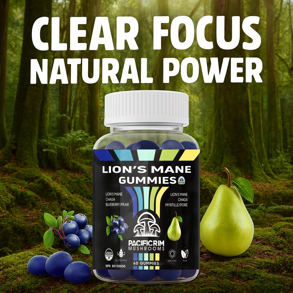 Pacific Rim Mushrooms Lion’s Mane + Chaga Performance Gummies 60 Gummies