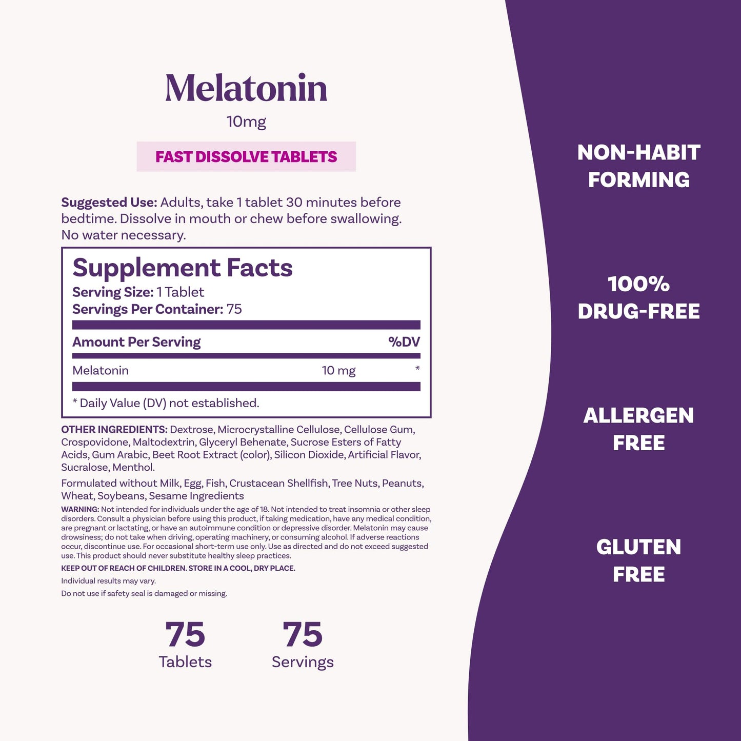 Natrol Melatonin 10mg Fast Dissolve Tablets 75 Count