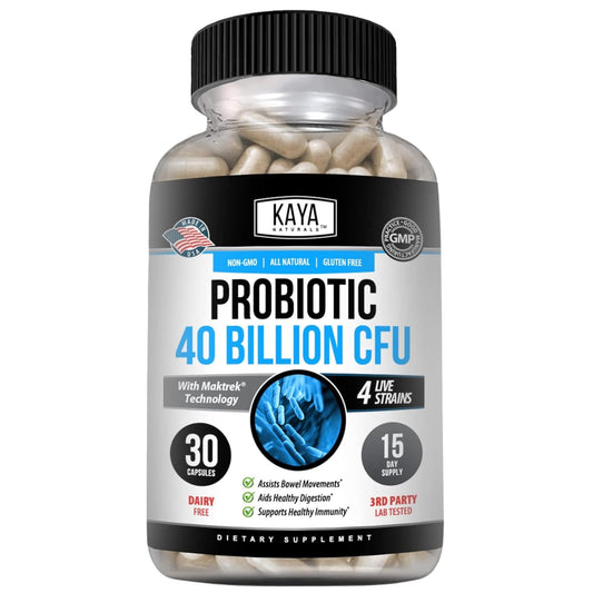 Kaya Naturals Probiotic 40 Billion CFU Capsules, 30 Count