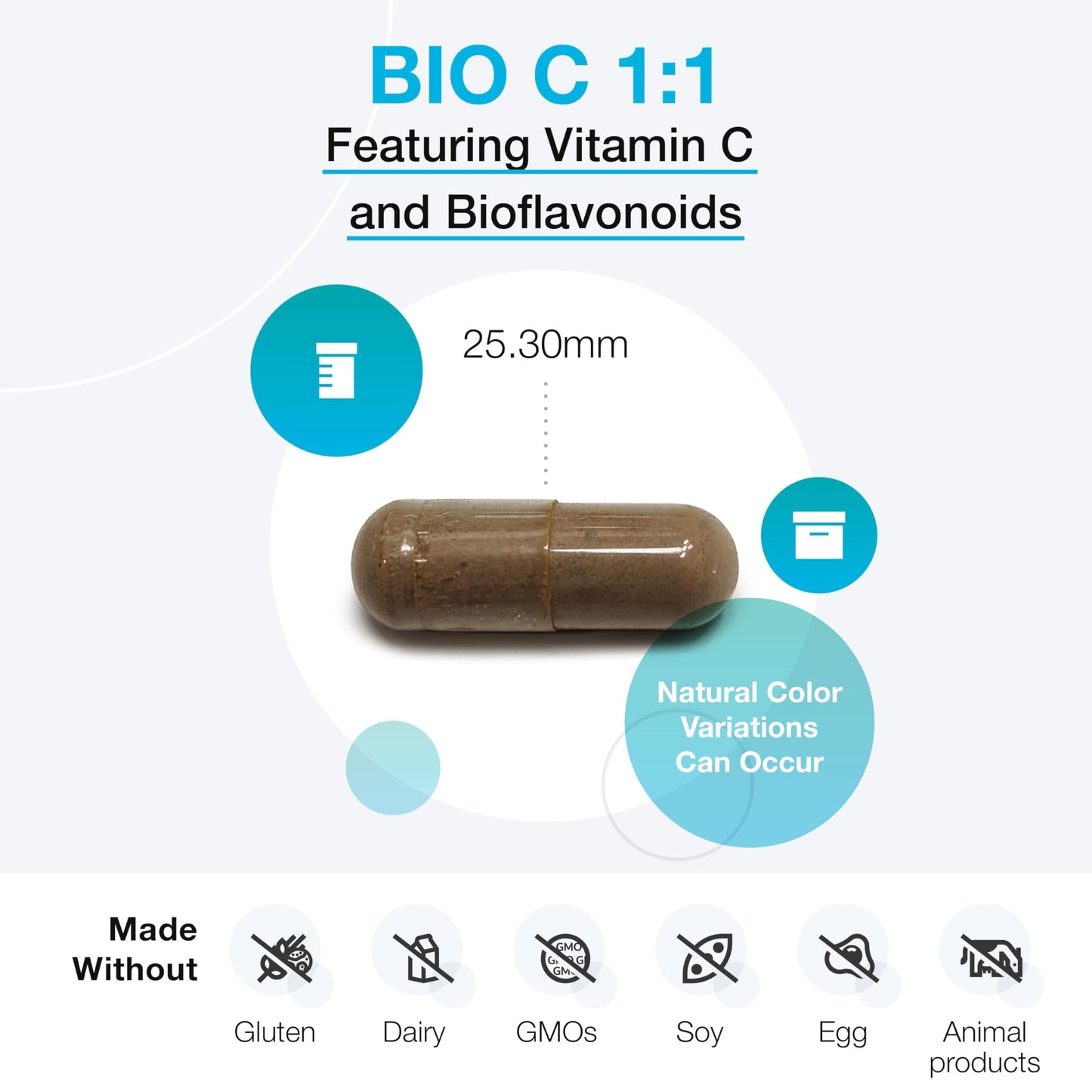 XYMOGEN Bio C 1:1 Vitamin C Supplement with Citrus Bioflavonoids for Immune System Support, 500 mg Ascorbic Acid, Gluten-Free & Non-GMO, 90 Capsules