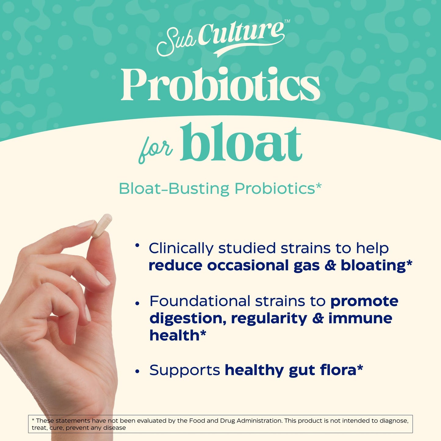 Enzymedica SubCulture Probiotic for Bloat & Digestive Health Capsules, 30 Count