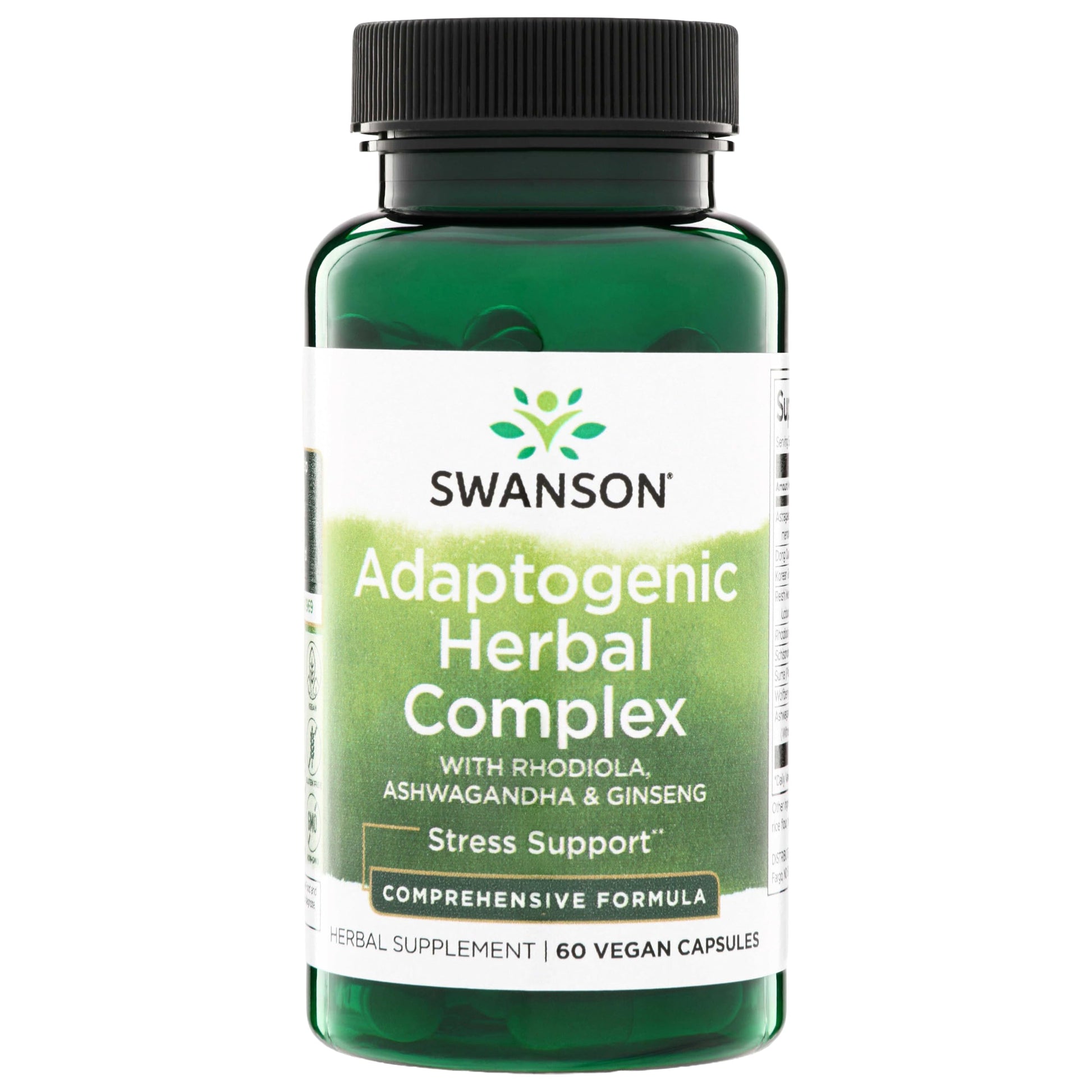 Swanson Rhodiola Ashwagandha Ginseng Complex Vegan Capsules 60 Count