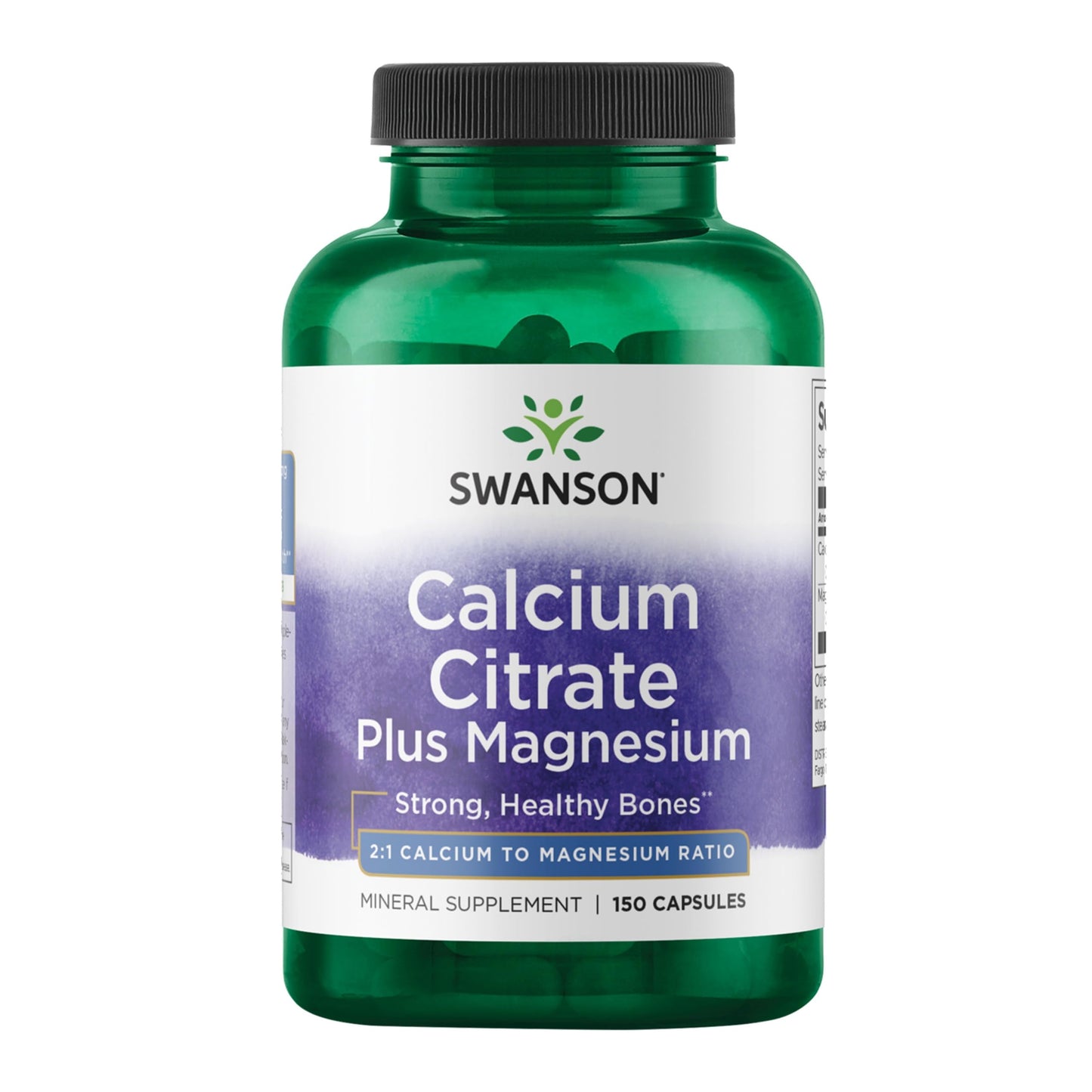 Swanson Calcium Citrate Plus Magnesium Capsules 150 Count