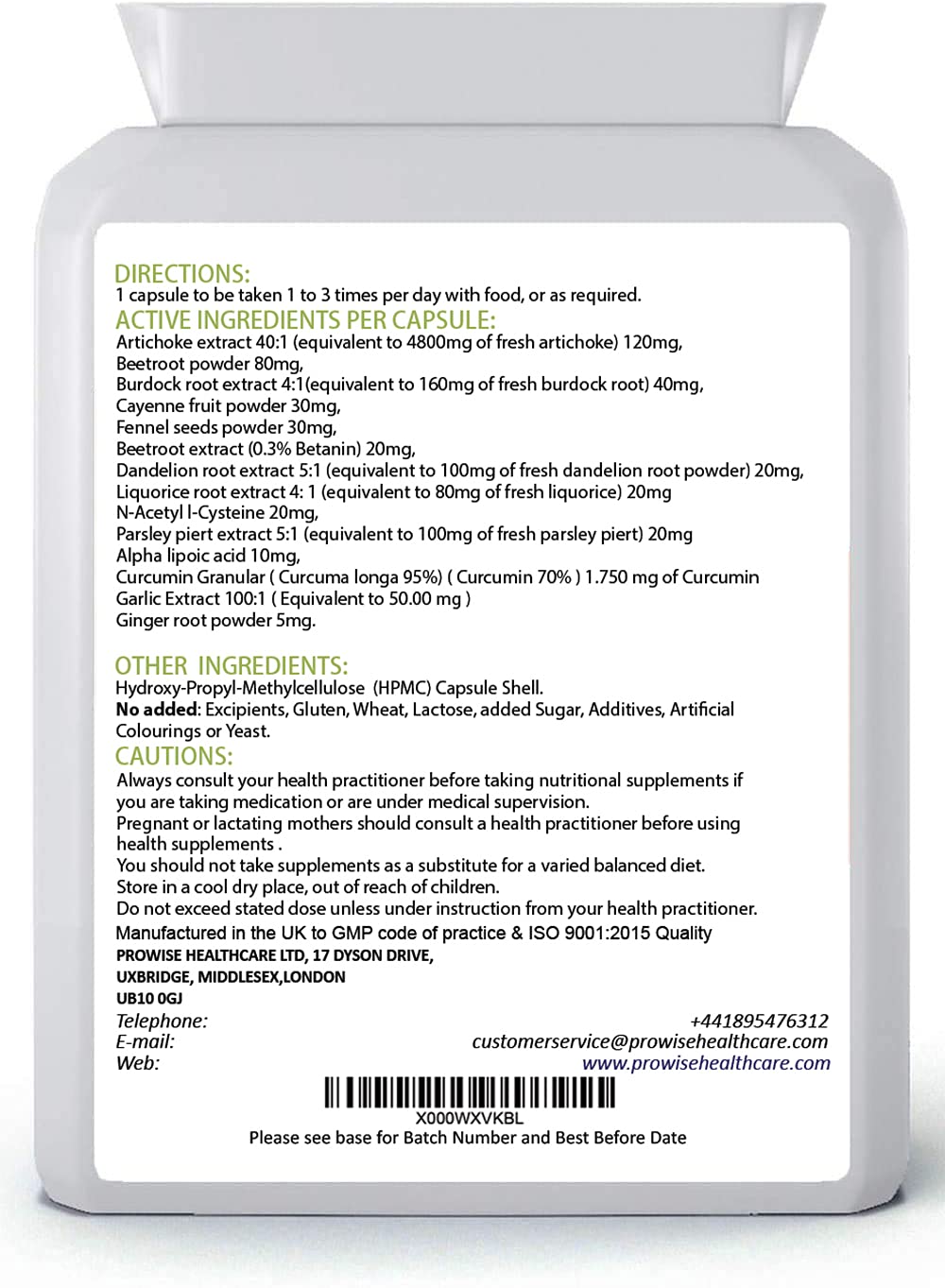 PH PROWISE Healthcare Livcare+ 500mg Capsules, 60 Count